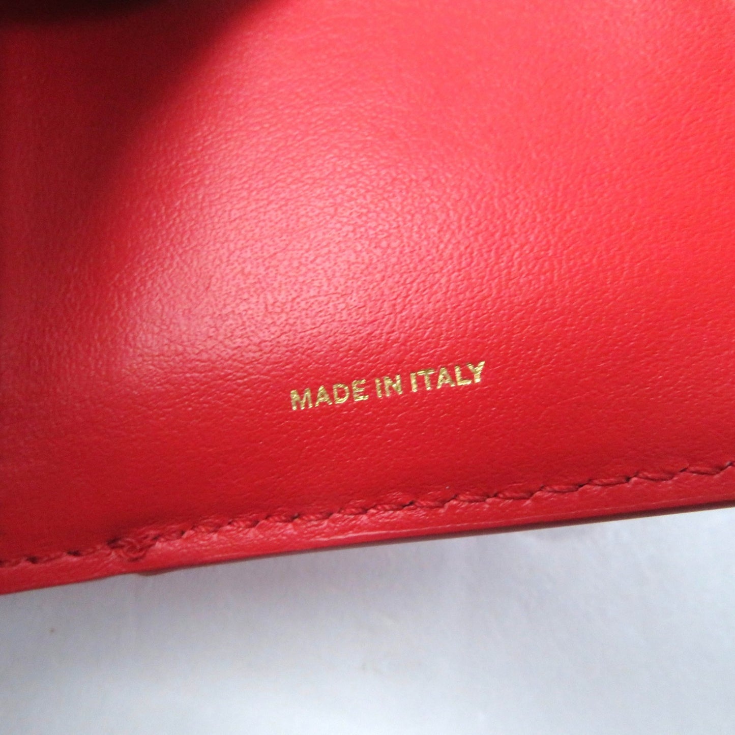 BURBERRY Tri-fold wallet leather Red