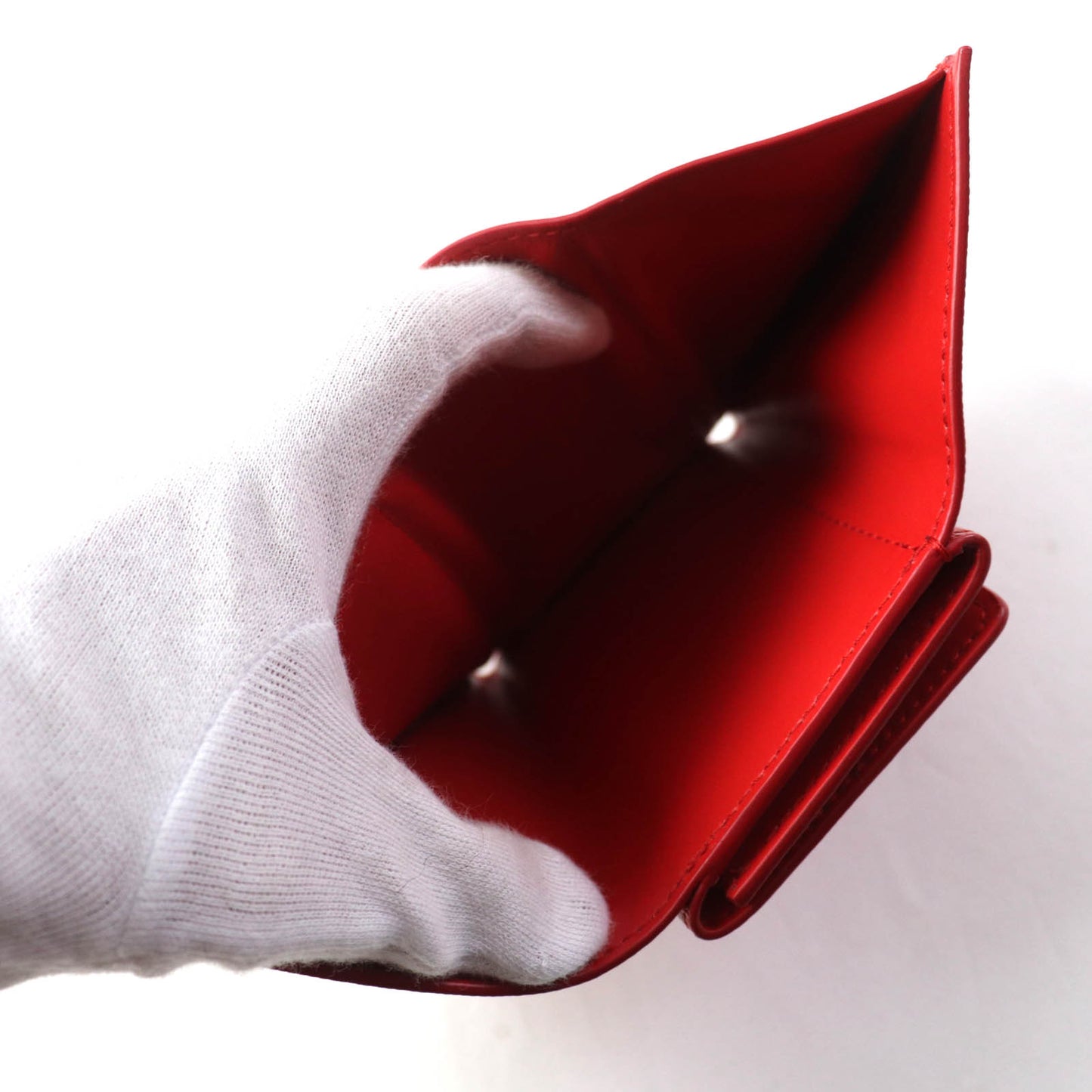 BURBERRY Tri-fold wallet leather Red