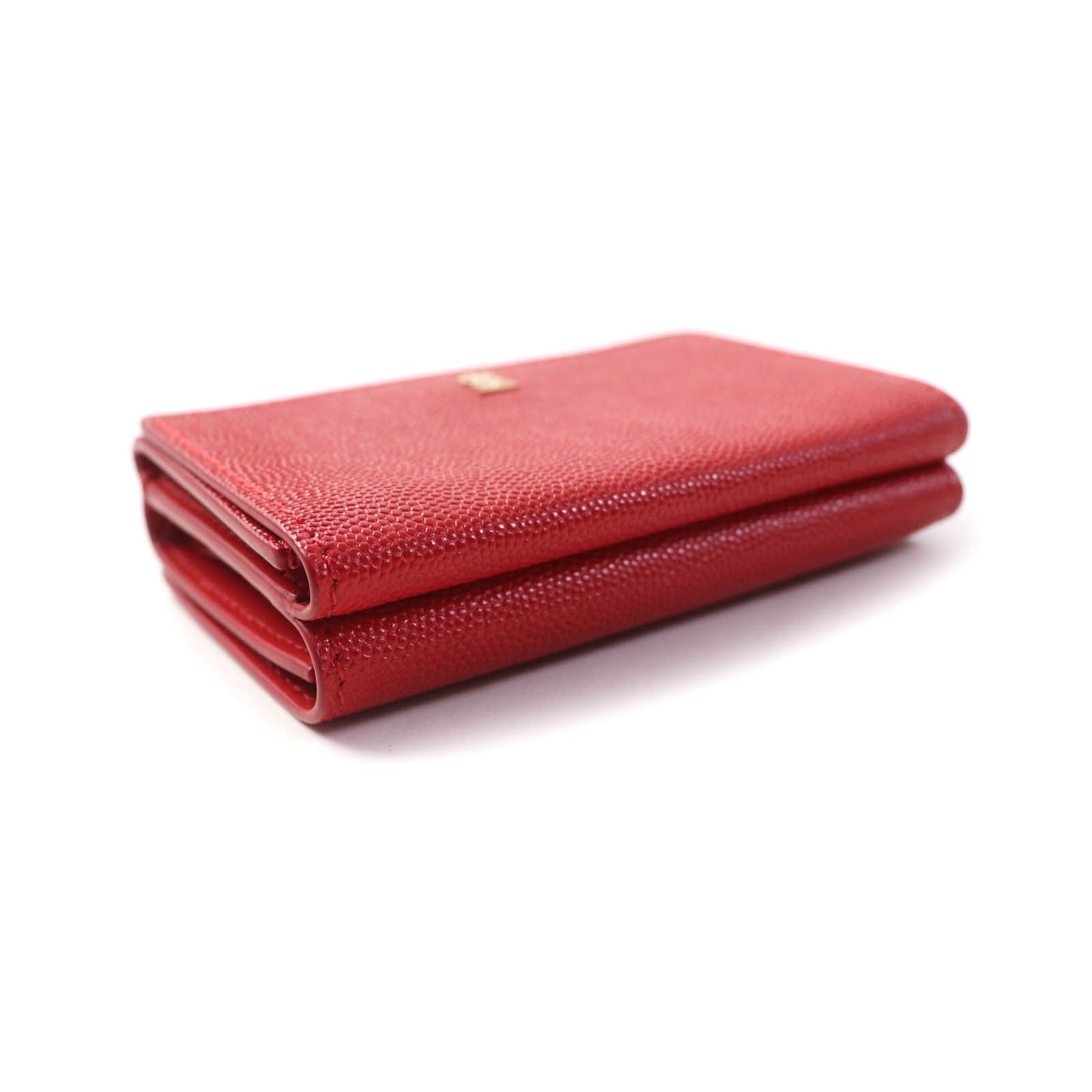 BURBERRY Tri-fold wallet leather Red