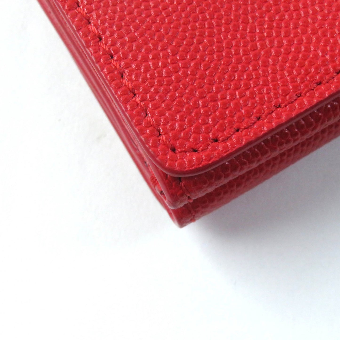 BURBERRY Tri-fold wallet leather Red