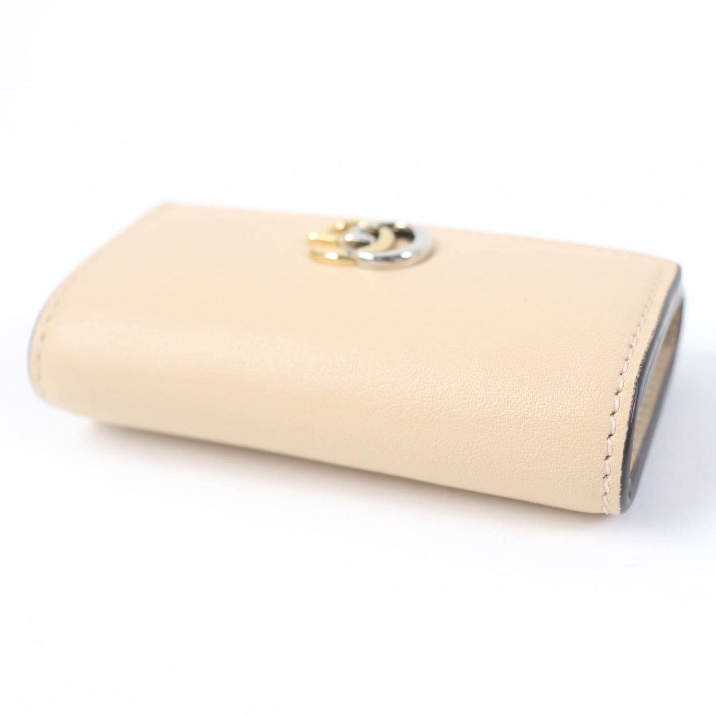 GUCCI Key case Key holder 795649 leather beige Double G Key case Key holder