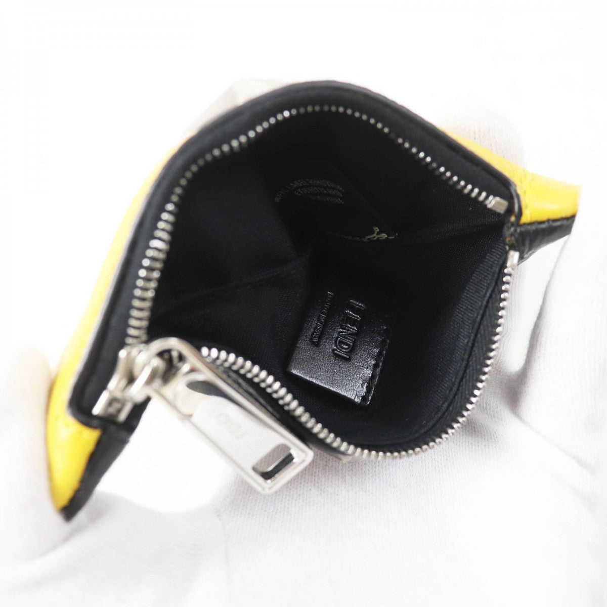 FENDI Coin case leather yellow Bugseye