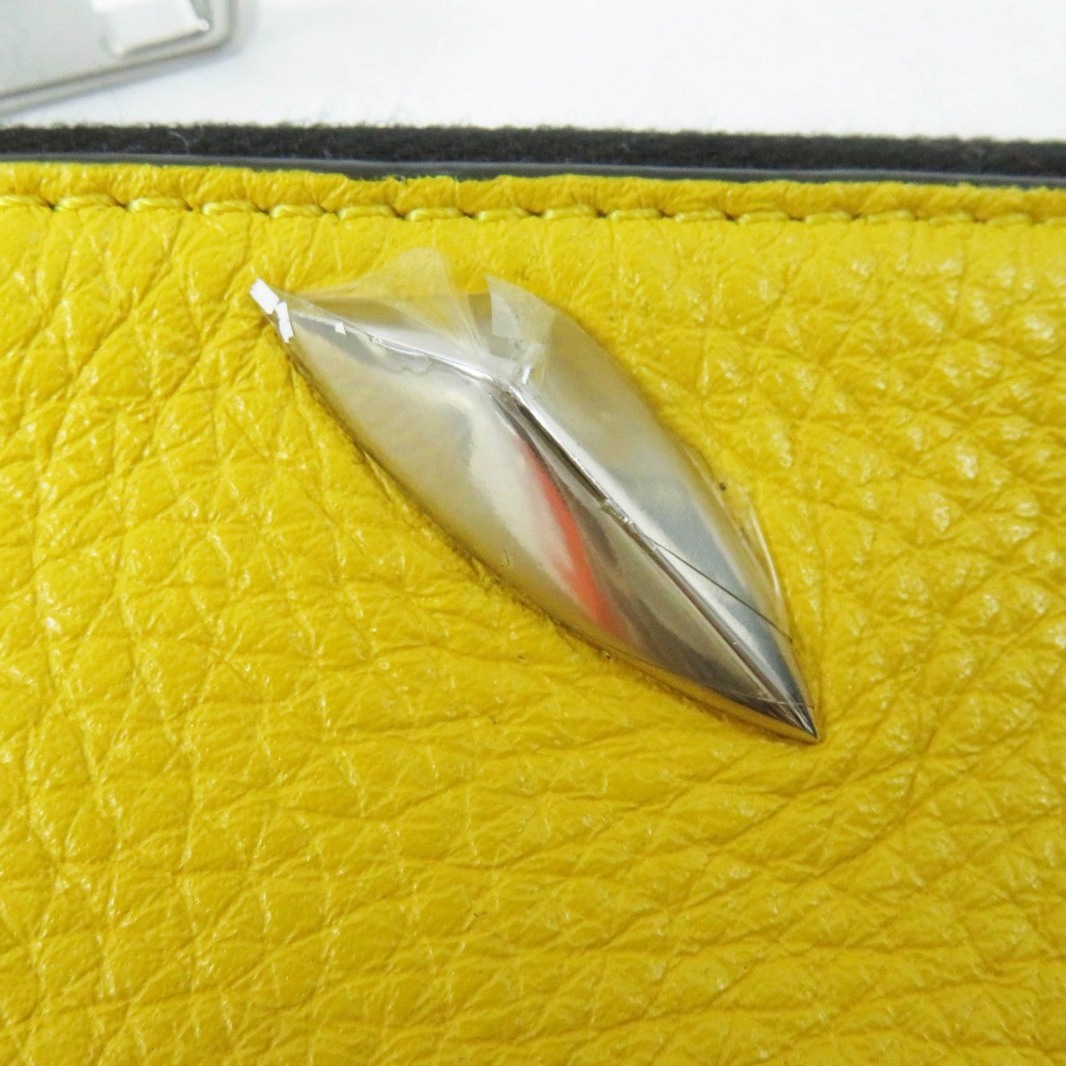 FENDI Coin case leather yellow Bugseye