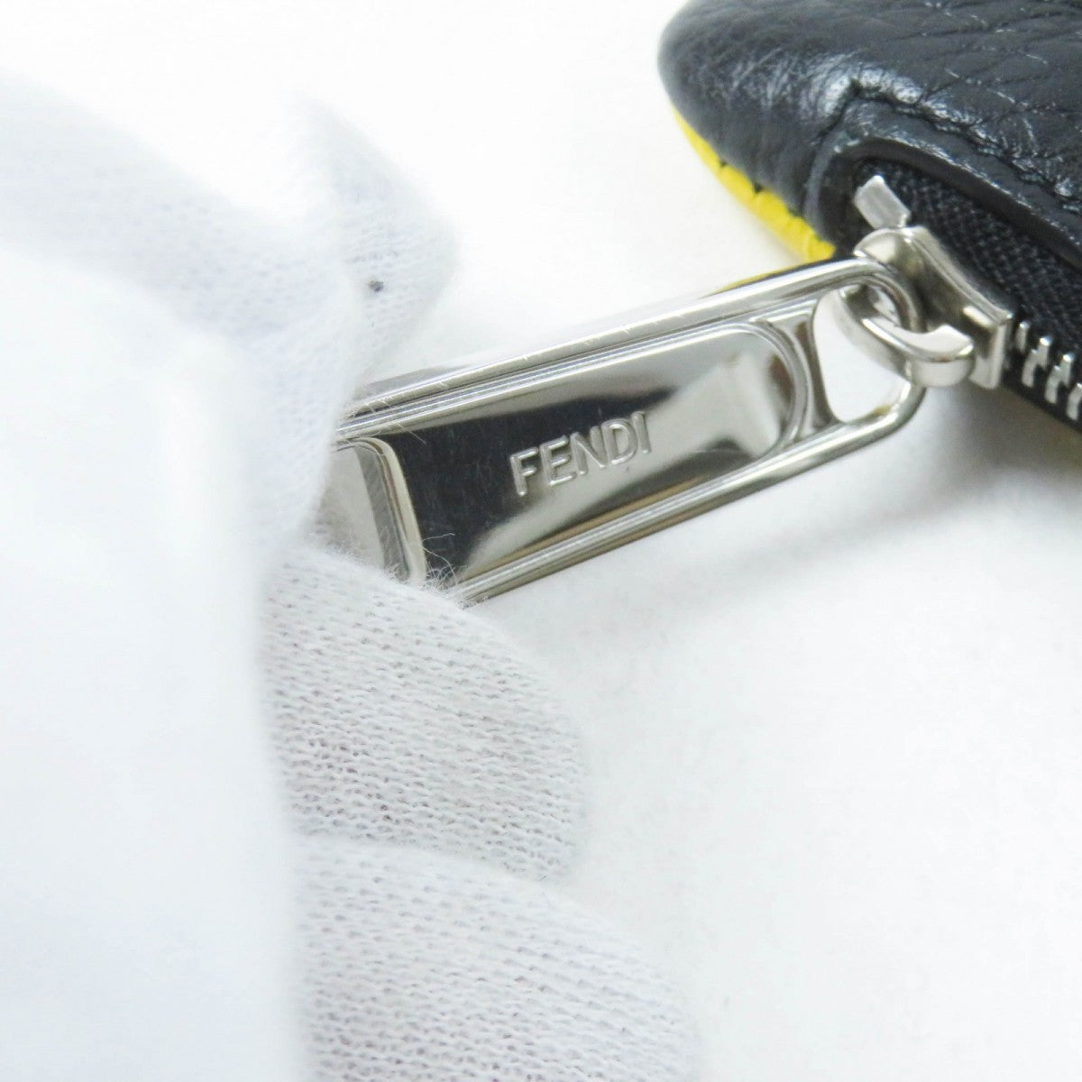 FENDI Coin case leather yellow Bugseye