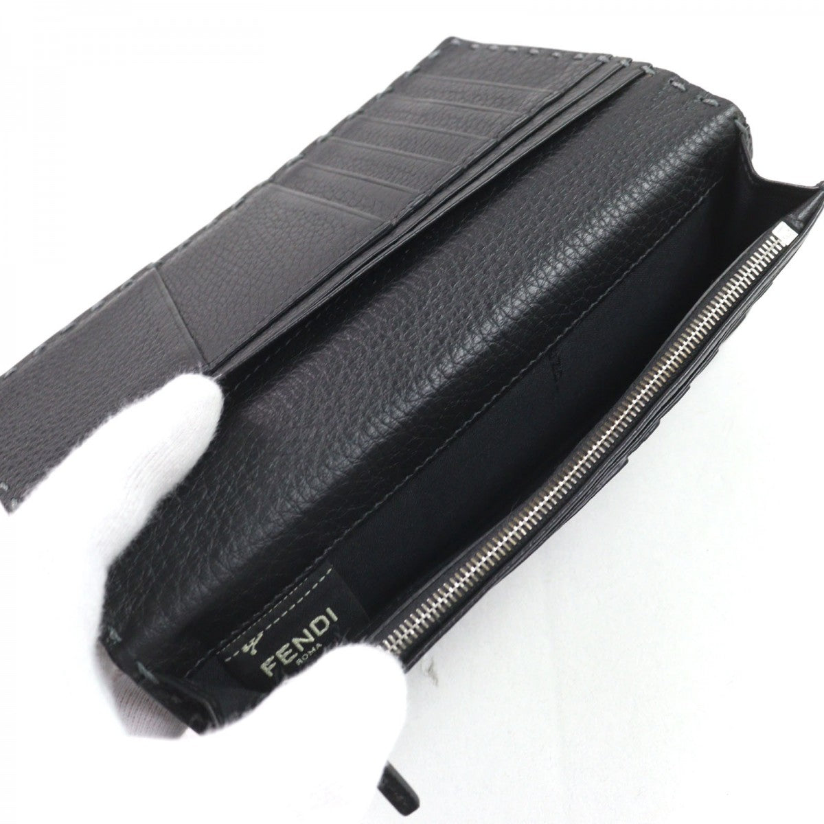 FENDI Long Wallet Purse 7M0186 Calfskin gray SELLERIA SELLERIA