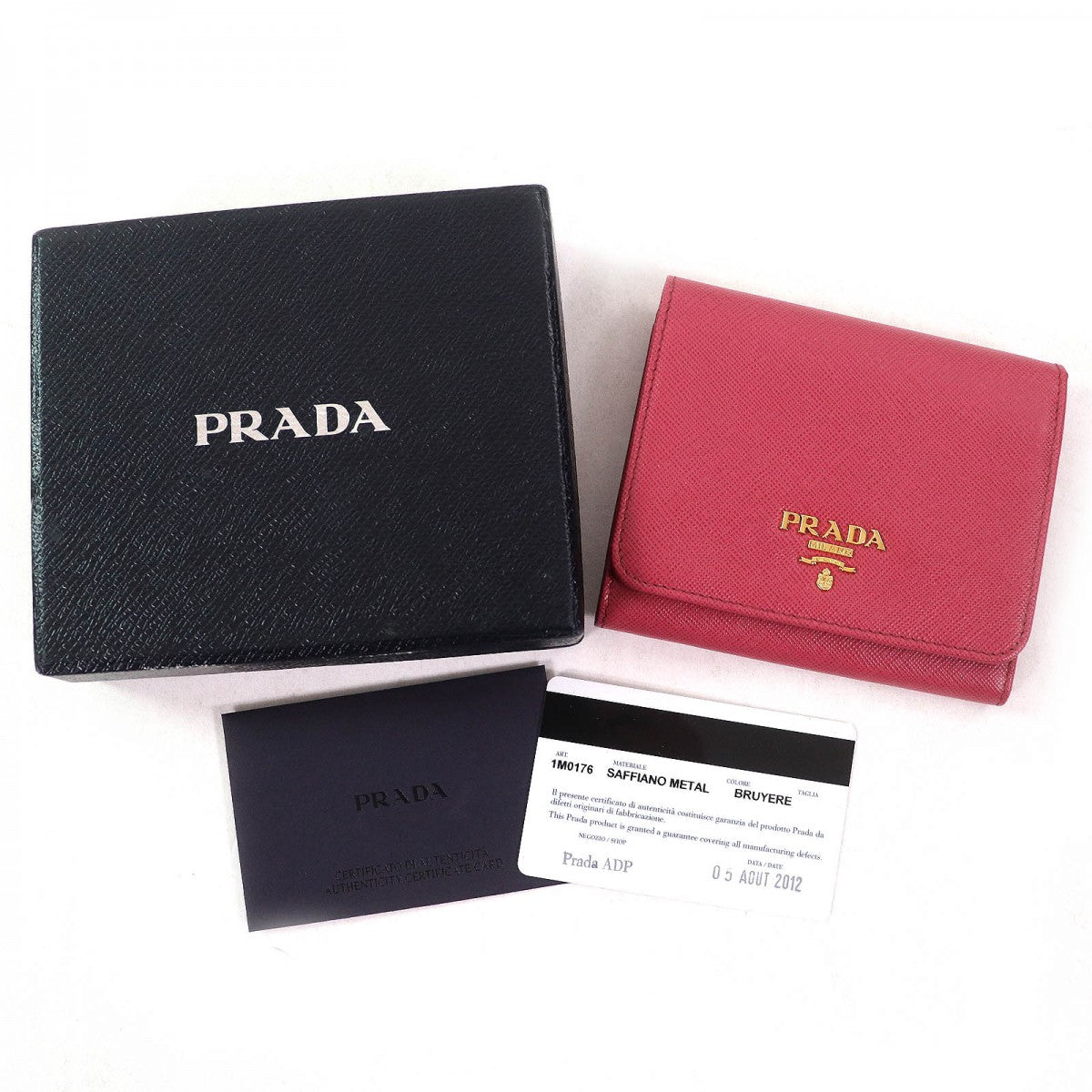 PRADA Tri-fold wallet 1M0176 Safiano leather BRUYERE Pink type SAFFIANO METAL