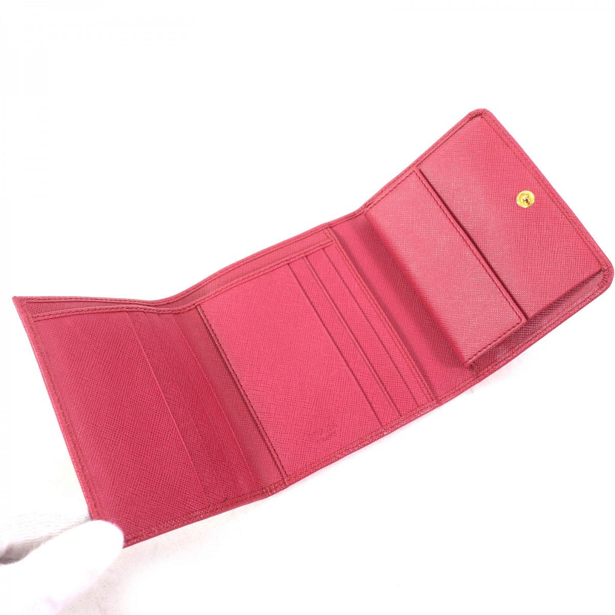 PRADA Tri-fold wallet 1M0176 Safiano leather BRUYERE Pink type SAFFIANO METAL