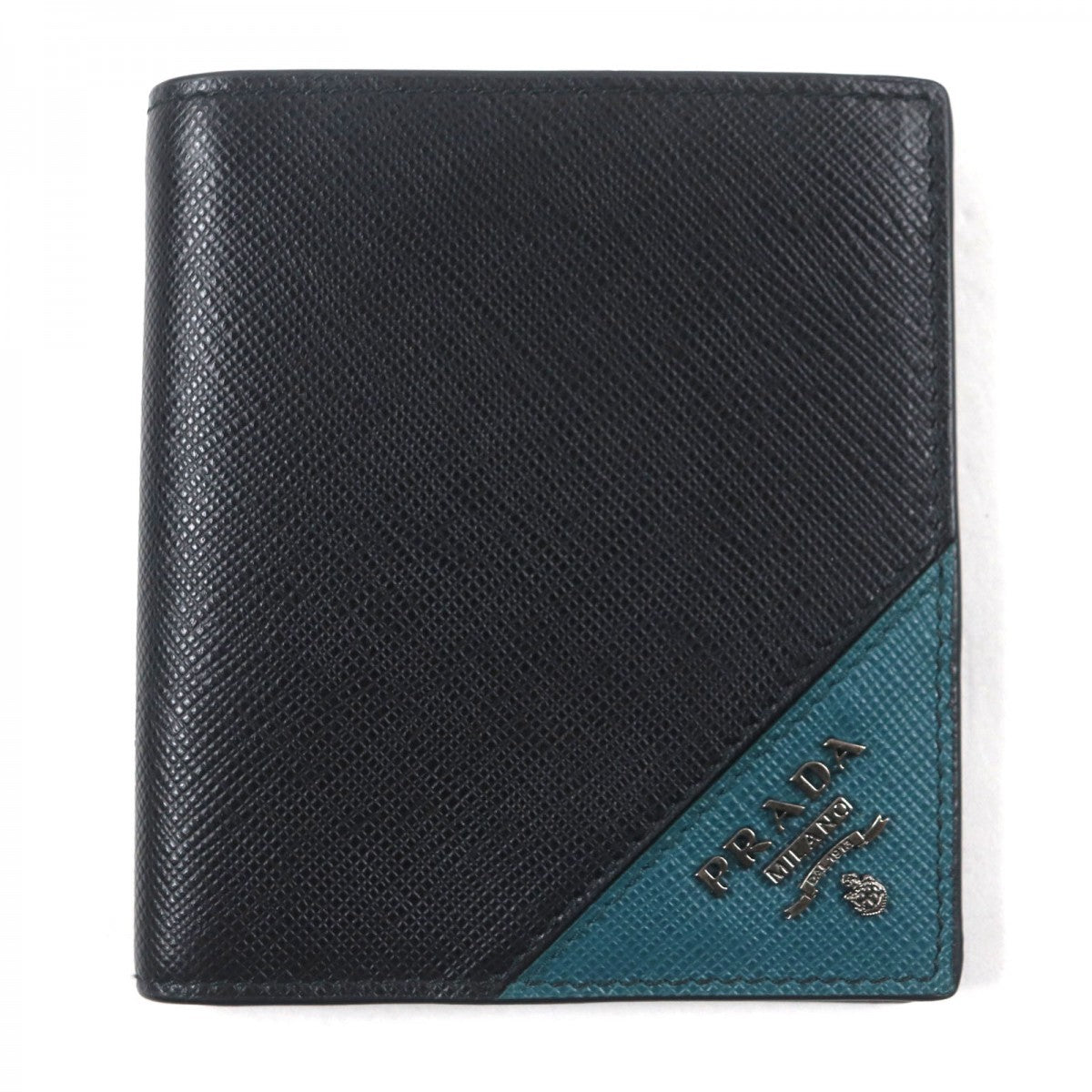 PRADA Bifold Wallet 2MO004 Safiano leather Black green