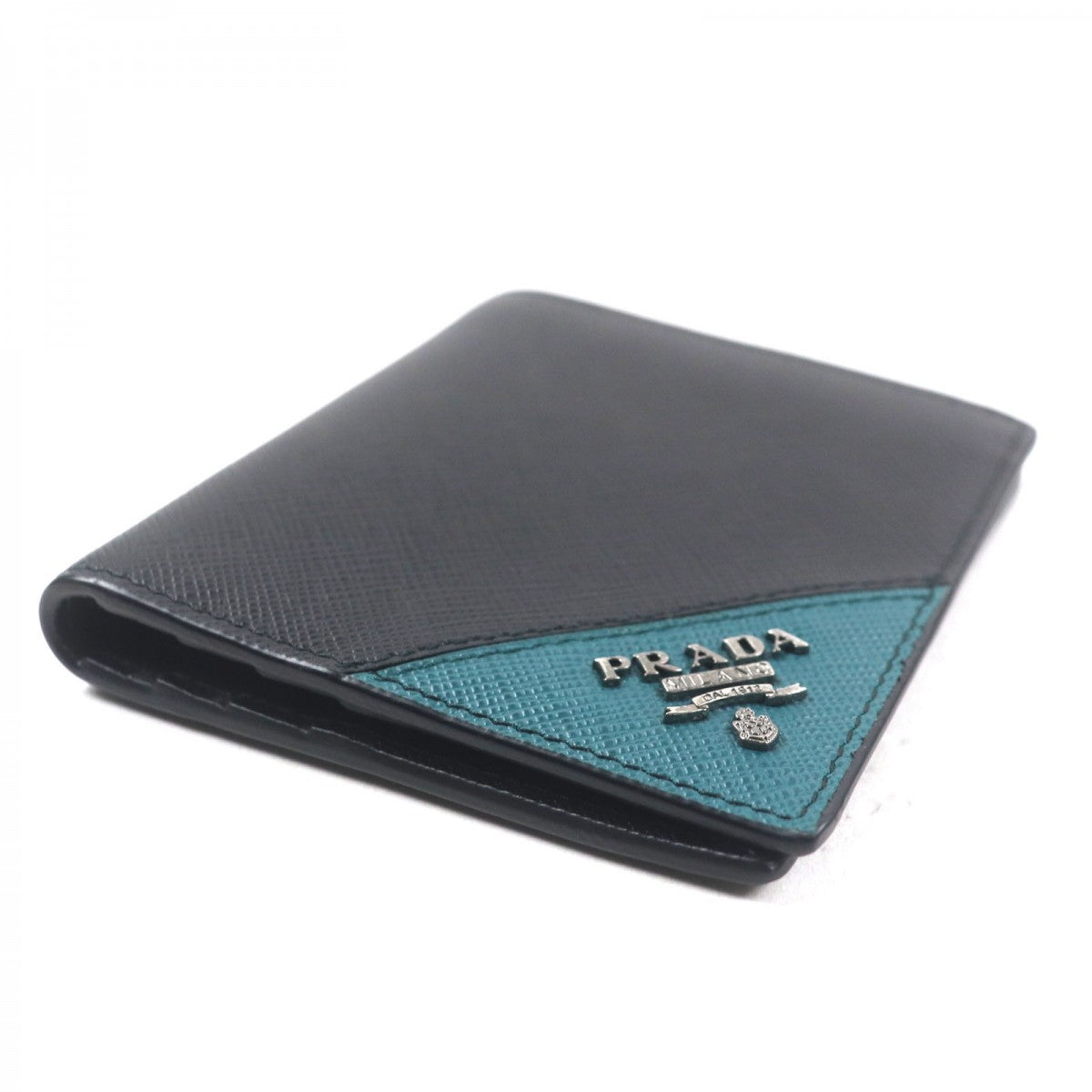 PRADA Bifold Wallet 2MO004 Safiano leather Black green