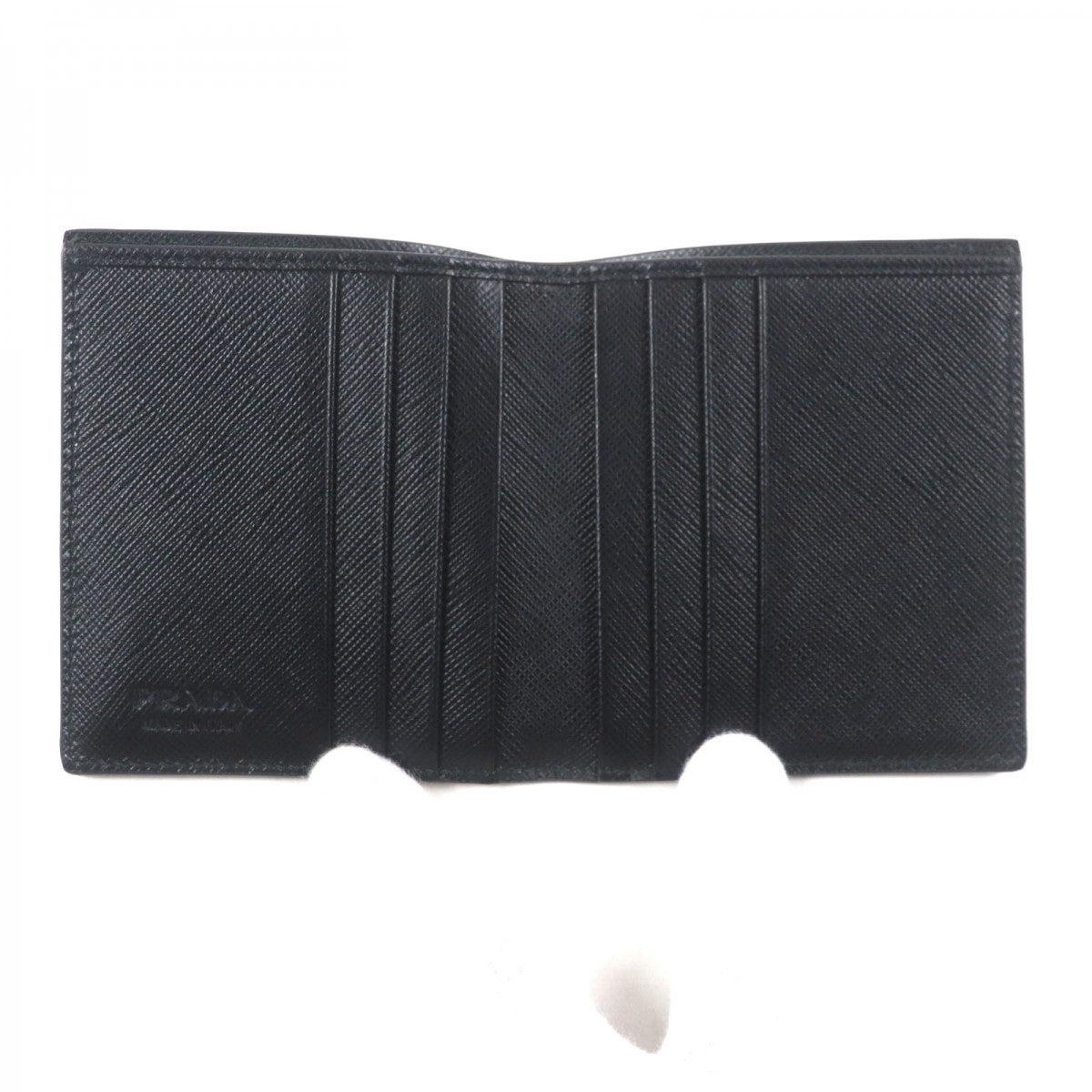 PRADA Bifold Wallet 2MO004 Safiano leather Black green