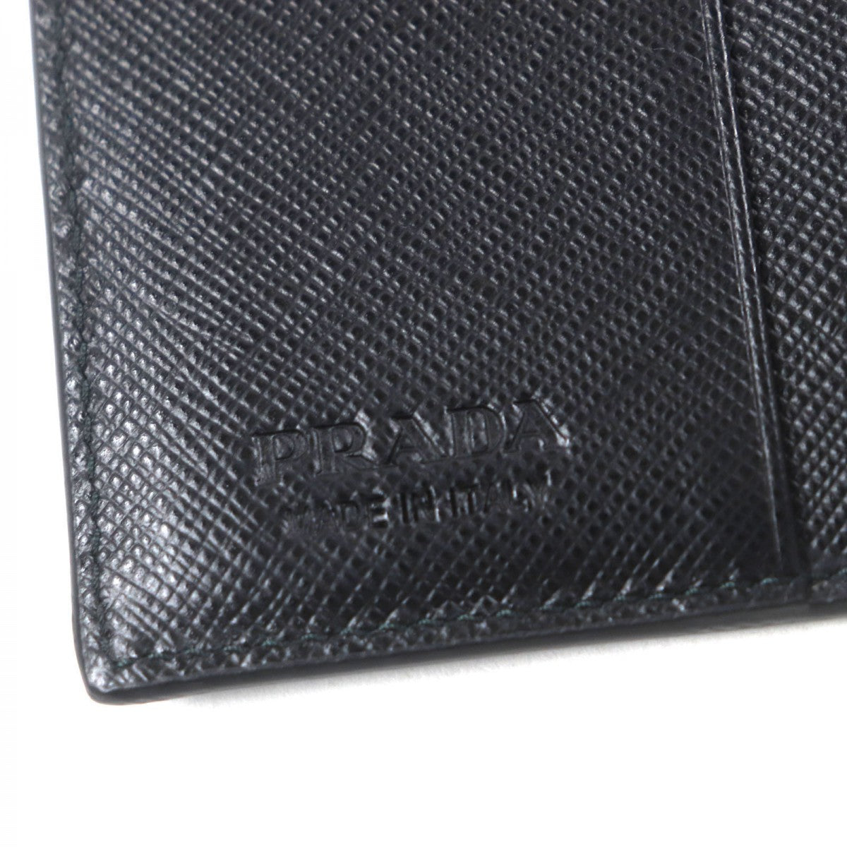 PRADA Bifold Wallet 2MO004 Safiano leather Black green