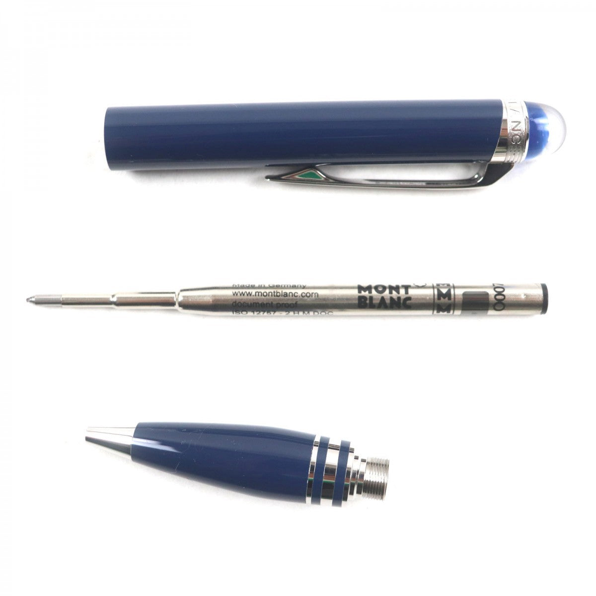 MONTBLANC Ballpoint pen metal Two-tone (navy) Starwalker New Blue Planet Blue Dome