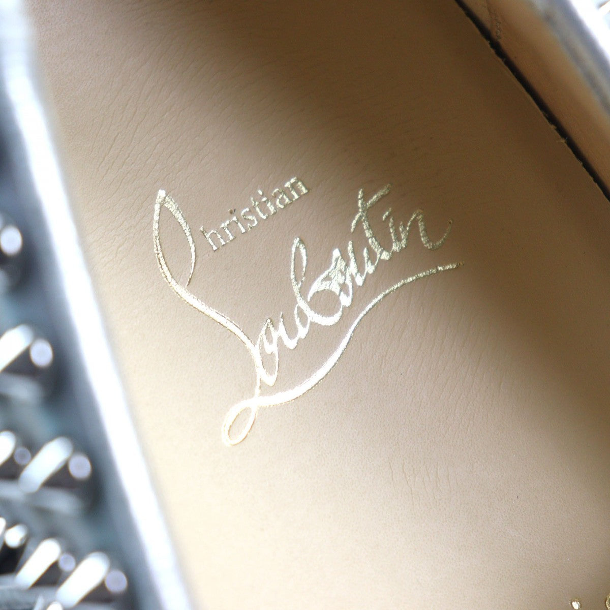 Christian Louboutin Slip-on leather Aurora Silver Studs Roller boat 40