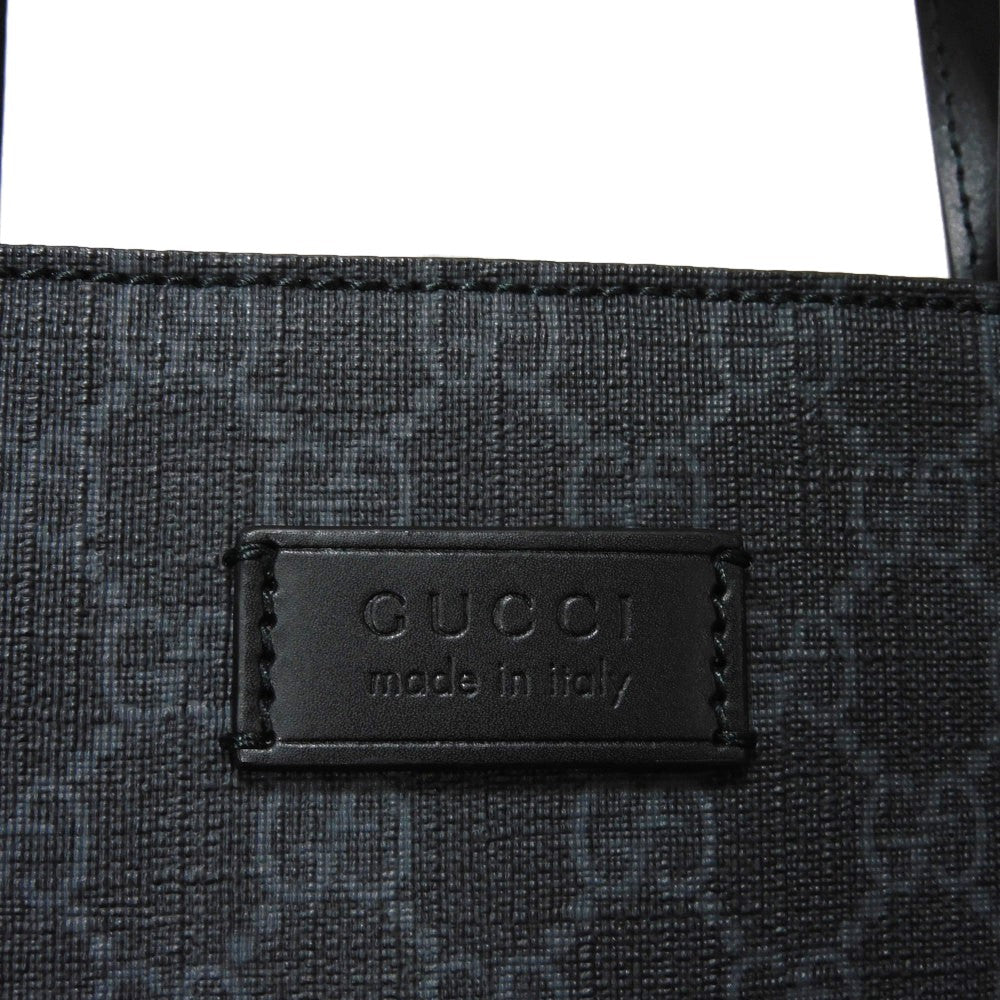 GUCCI Tote Bag 495559 K5IAN 1095 Soft GG Supreme canvas (polyurethane finish) x Calfskin black Soft GG Supreme Web stripe tote