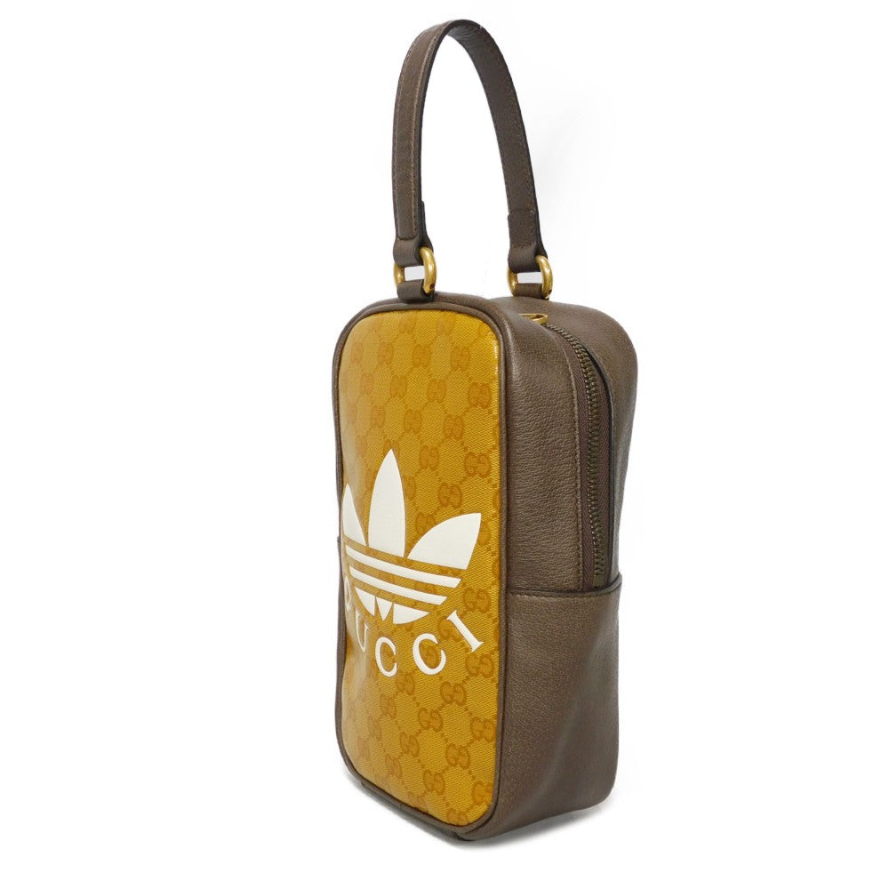 GUCCI Handbag 702387 UVSAT 7267 GG Crystal Canvas (Plastics finish) x Calf leather beige Adidas GG Crystal Mini Top Handle Bag