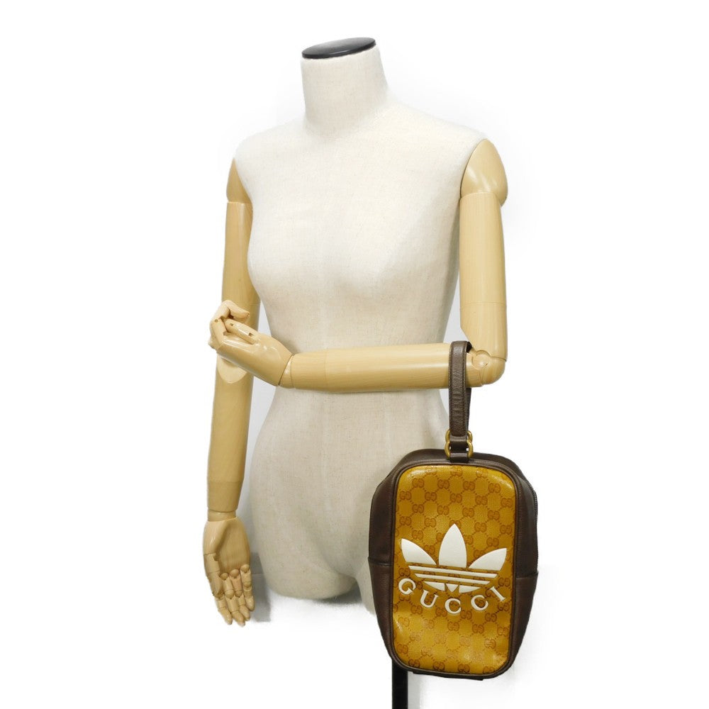 GUCCI Handbag 702387 UVSAT 7267 GG Crystal Canvas (Plastics finish) x Calf leather beige Adidas GG Crystal Mini Top Handle Bag