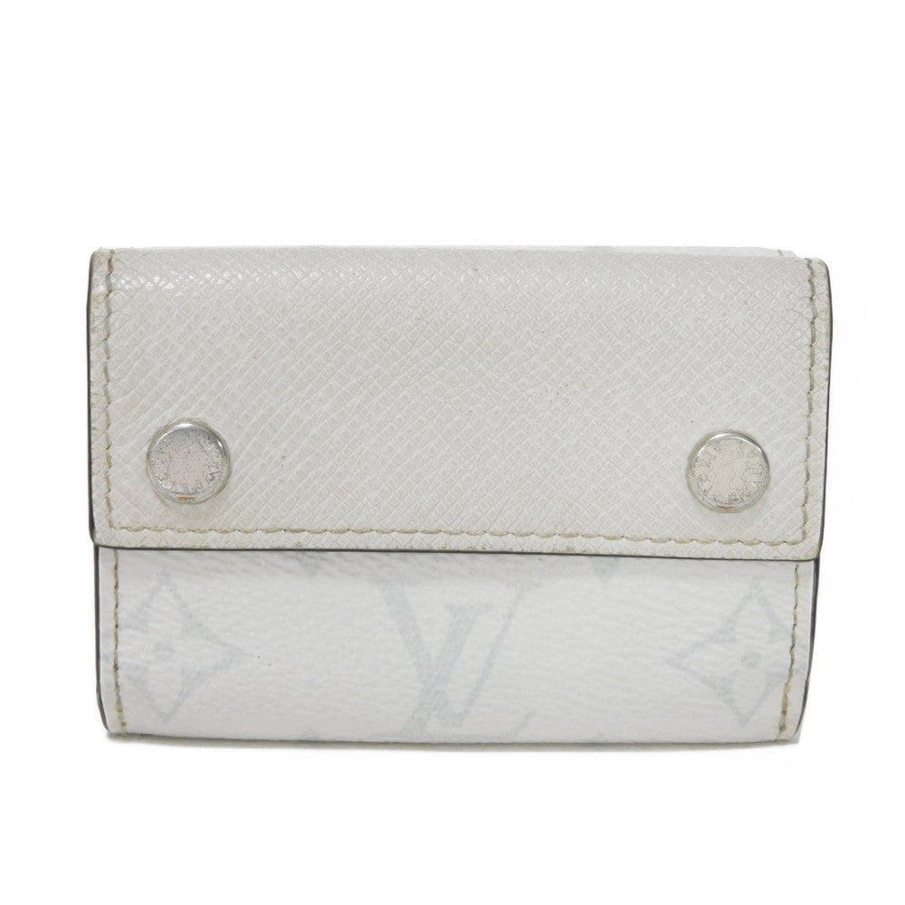 LOUIS VUITTON Tri-fold wallet M67621 Taiga leather x monogram canvas x smooth leather Antarctica Taiga Lama Monogram Discovery compact wallet