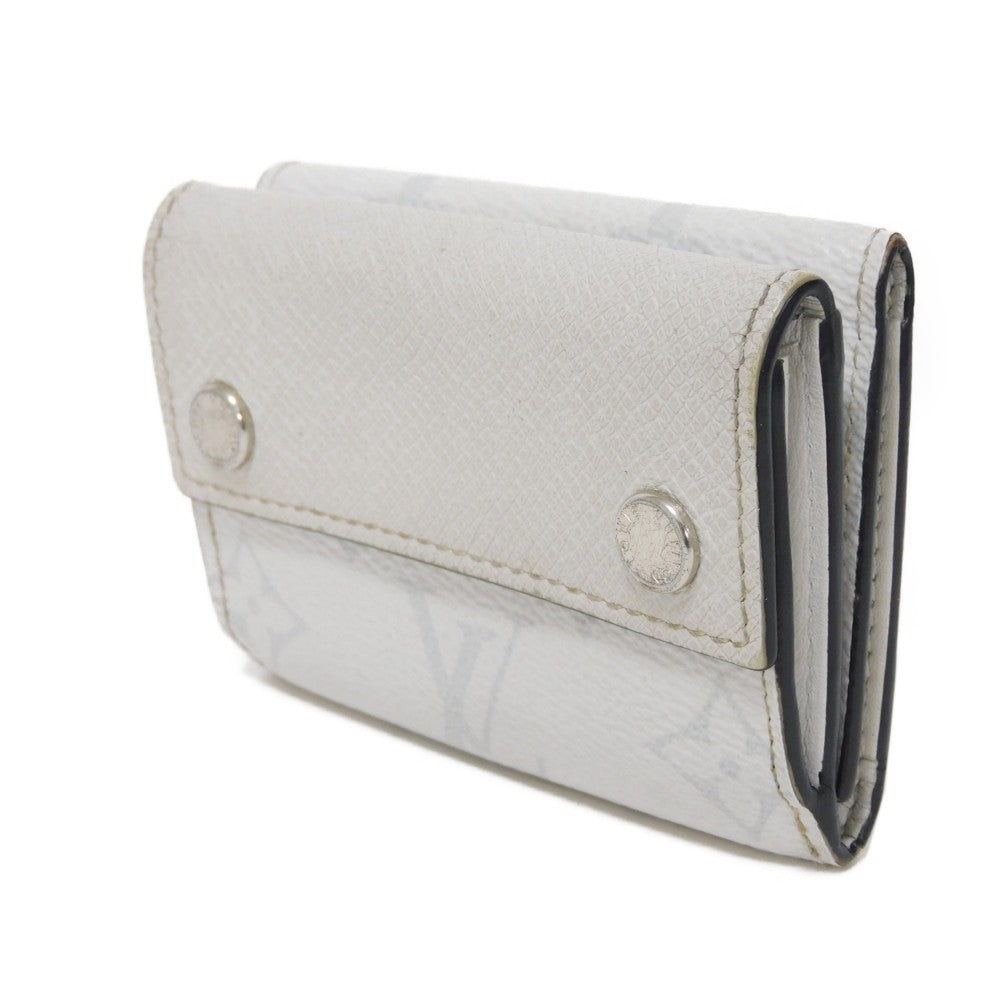 LOUIS VUITTON Tri-fold wallet M67621 Taiga leather x monogram canvas x smooth leather Antarctica Taiga Lama Monogram Discovery compact wallet