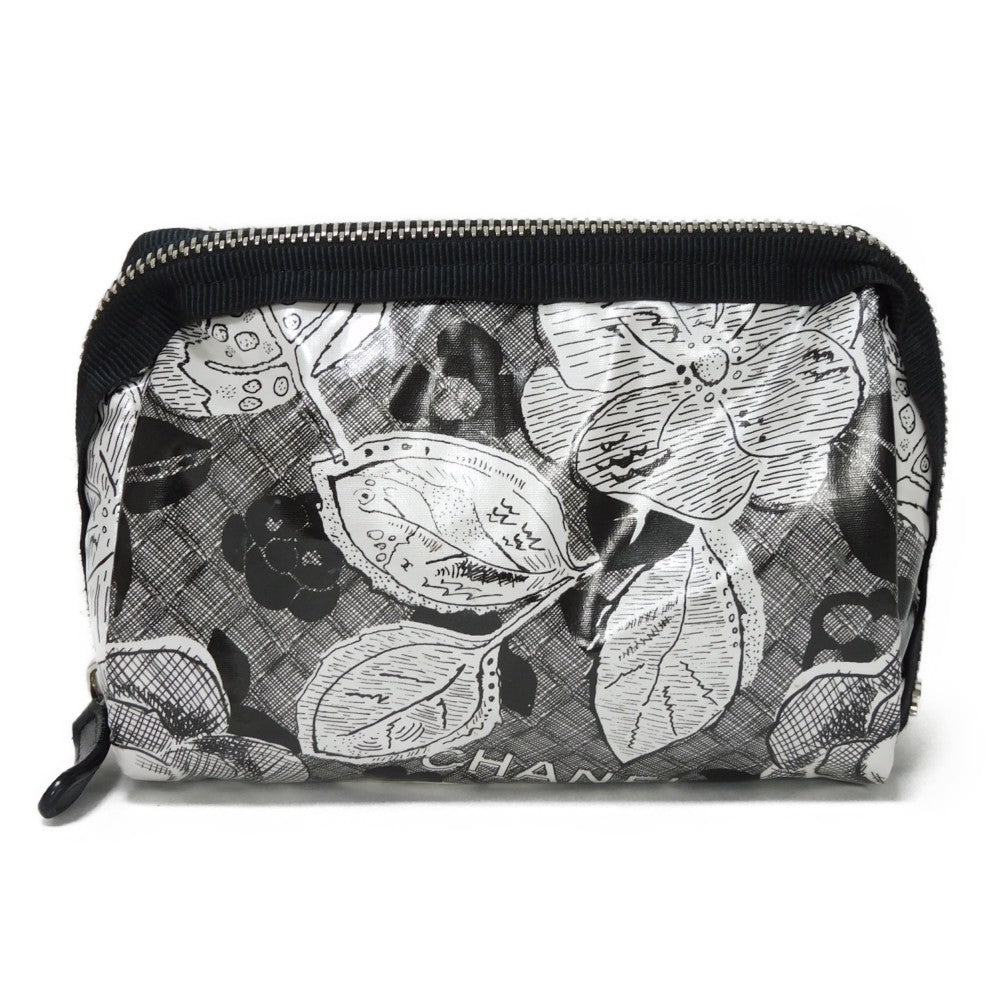 CHANEL Pouch A70811 Nylon black COCO Mark Camellia cosmetic pouch