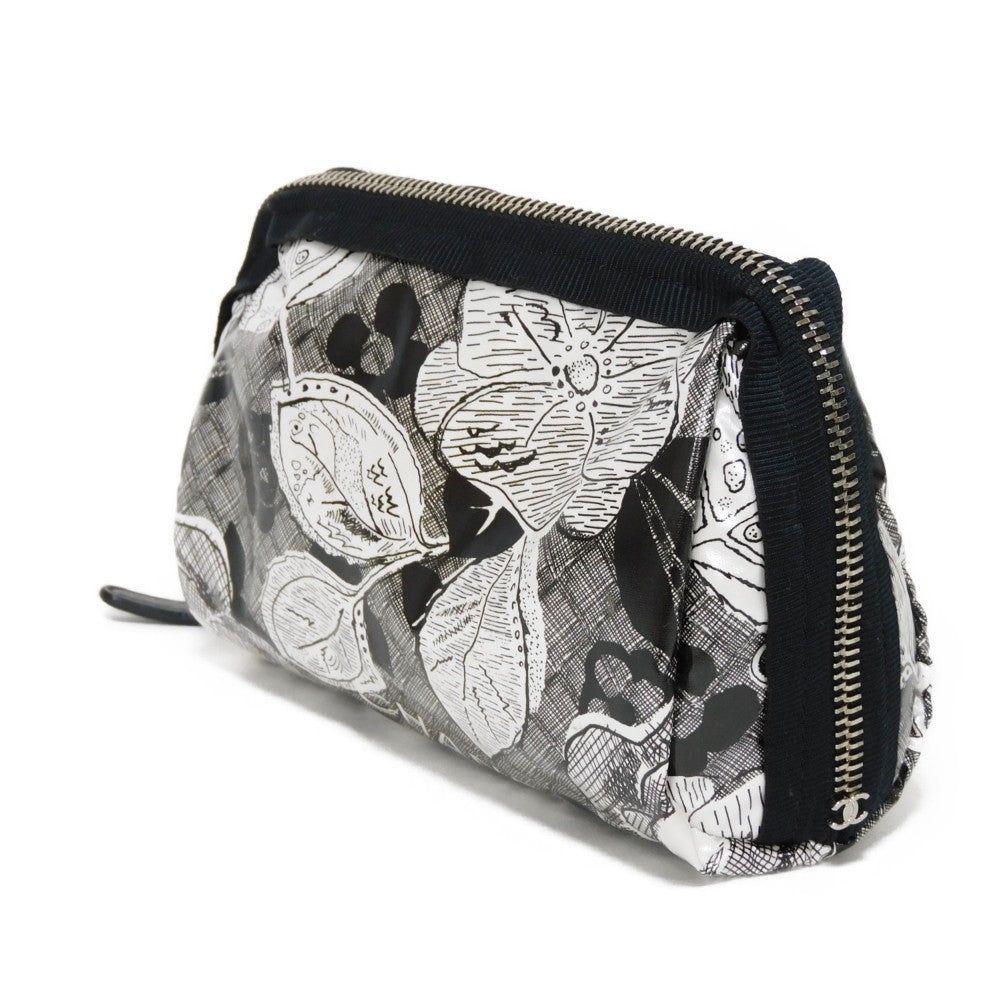 CHANEL Pouch A70811 Nylon black COCO Mark Camellia cosmetic pouch