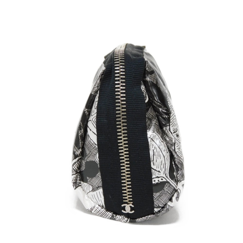 CHANEL Pouch A70811 Nylon black COCO Mark Camellia cosmetic pouch
