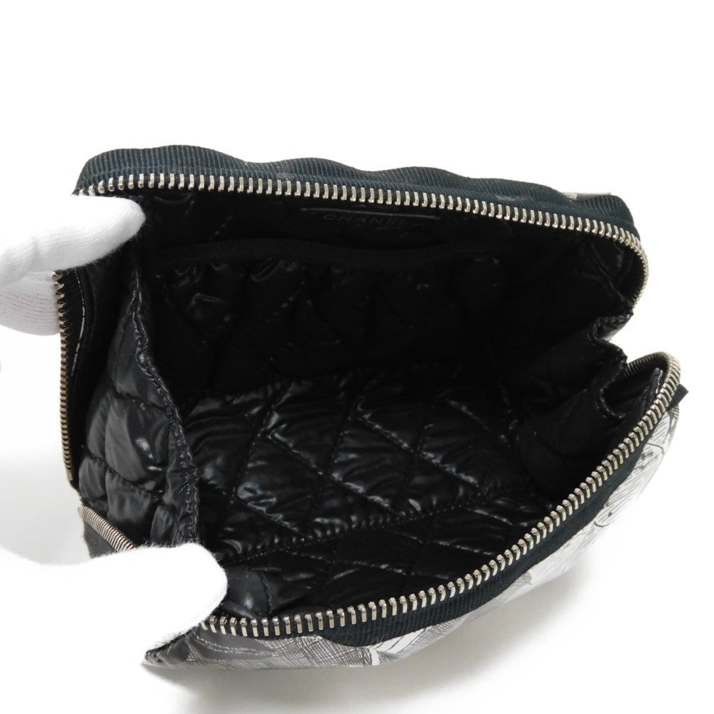 CHANEL Pouch A70811 Nylon black COCO Mark Camellia cosmetic pouch