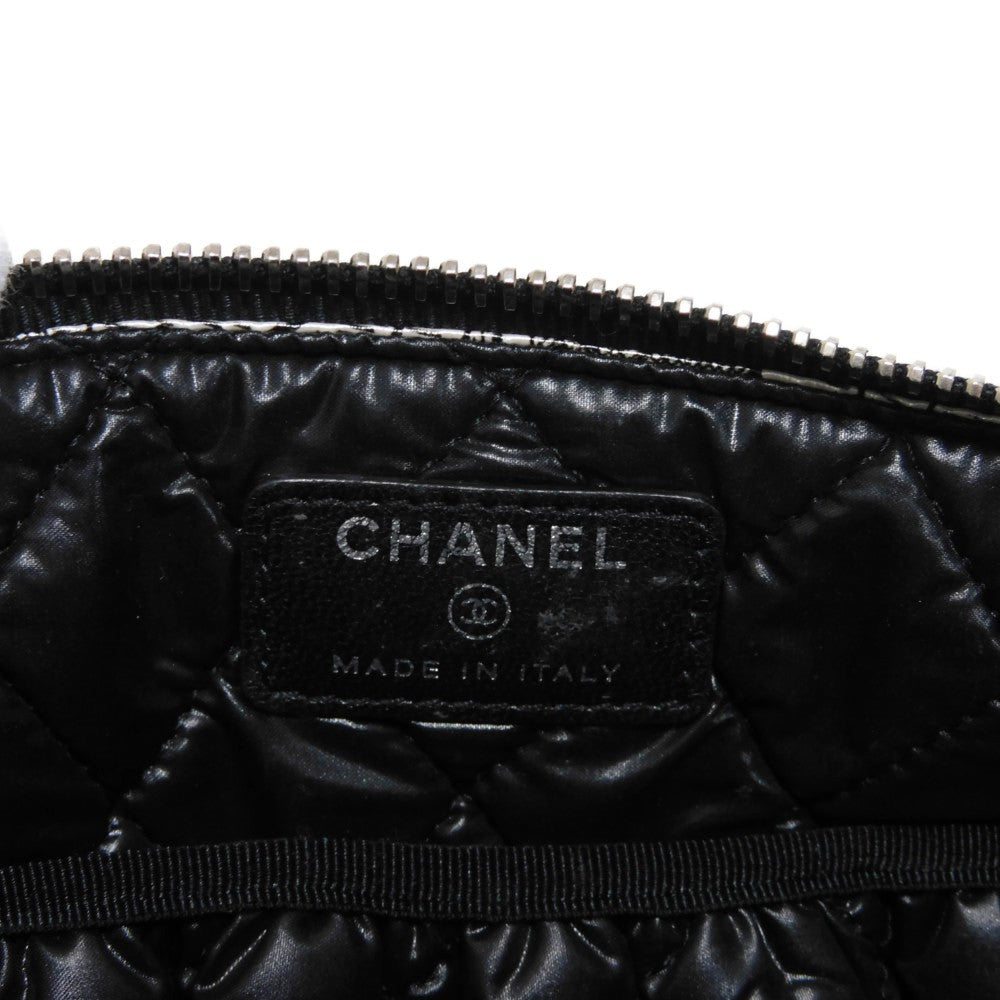 CHANEL Pouch A70811 Nylon black COCO Mark Camellia cosmetic pouch