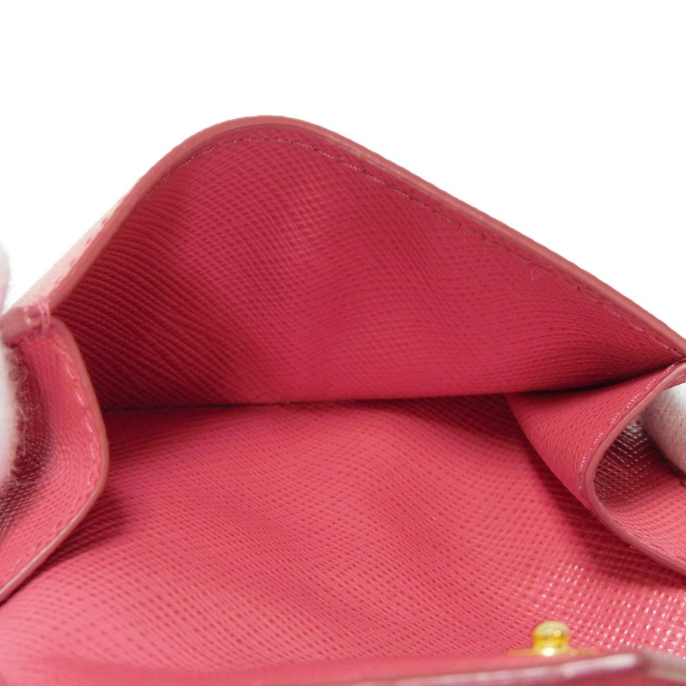 PRADA Tri-fold wallet 1MH021 QWA F0505 Safiano leather (stamped) Peonia logo metal Saffiano Mini Wallet