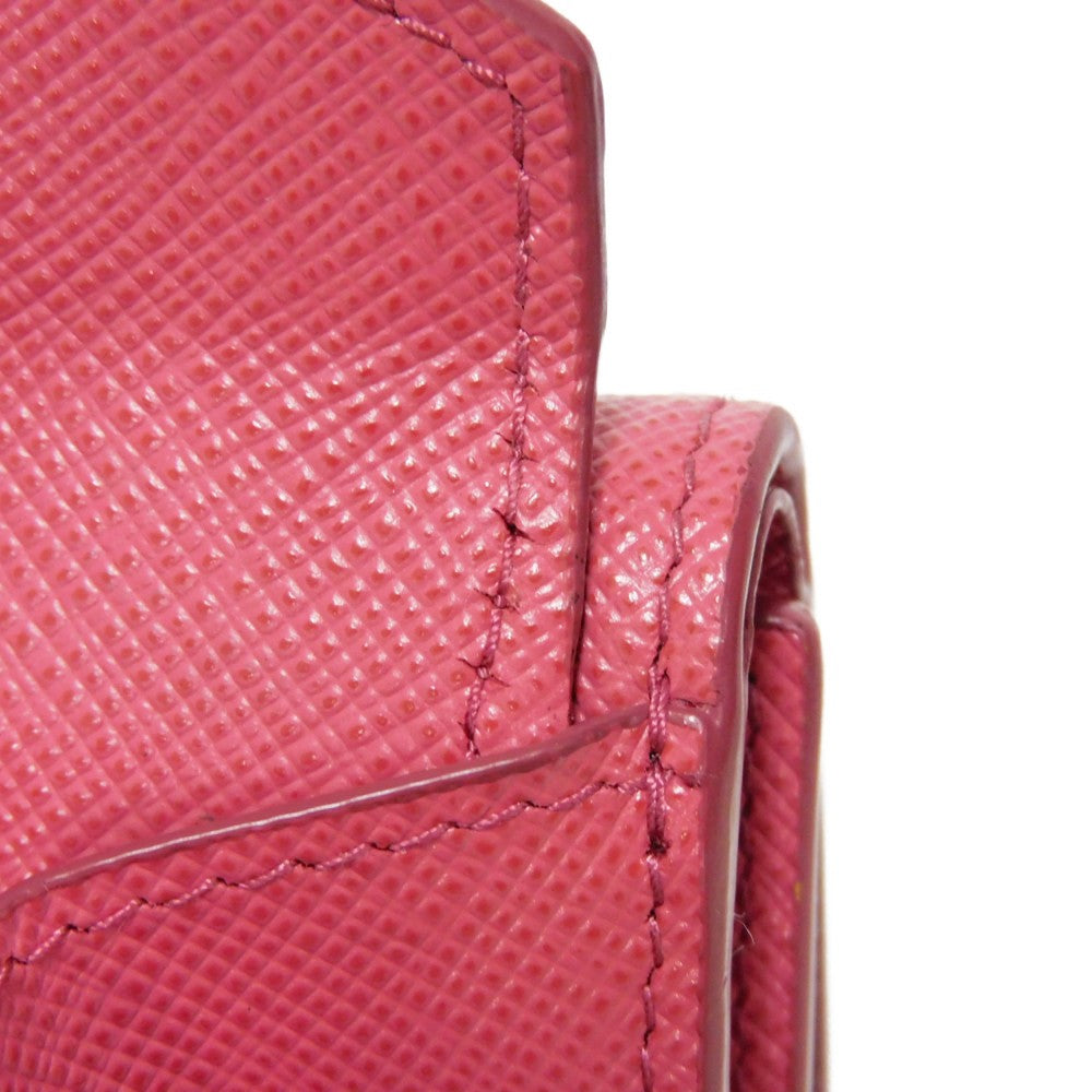 PRADA Tri-fold wallet 1MH021 QWA F0505 Safiano leather (stamped) Peonia logo metal Saffiano Mini Wallet
