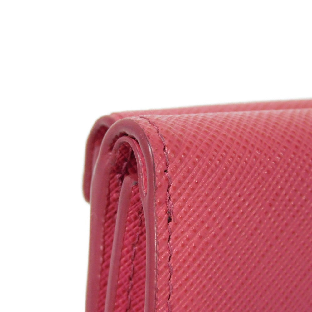 PRADA Tri-fold wallet 1MH021 QWA F0505 Safiano leather (stamped) Peonia logo metal Saffiano Mini Wallet