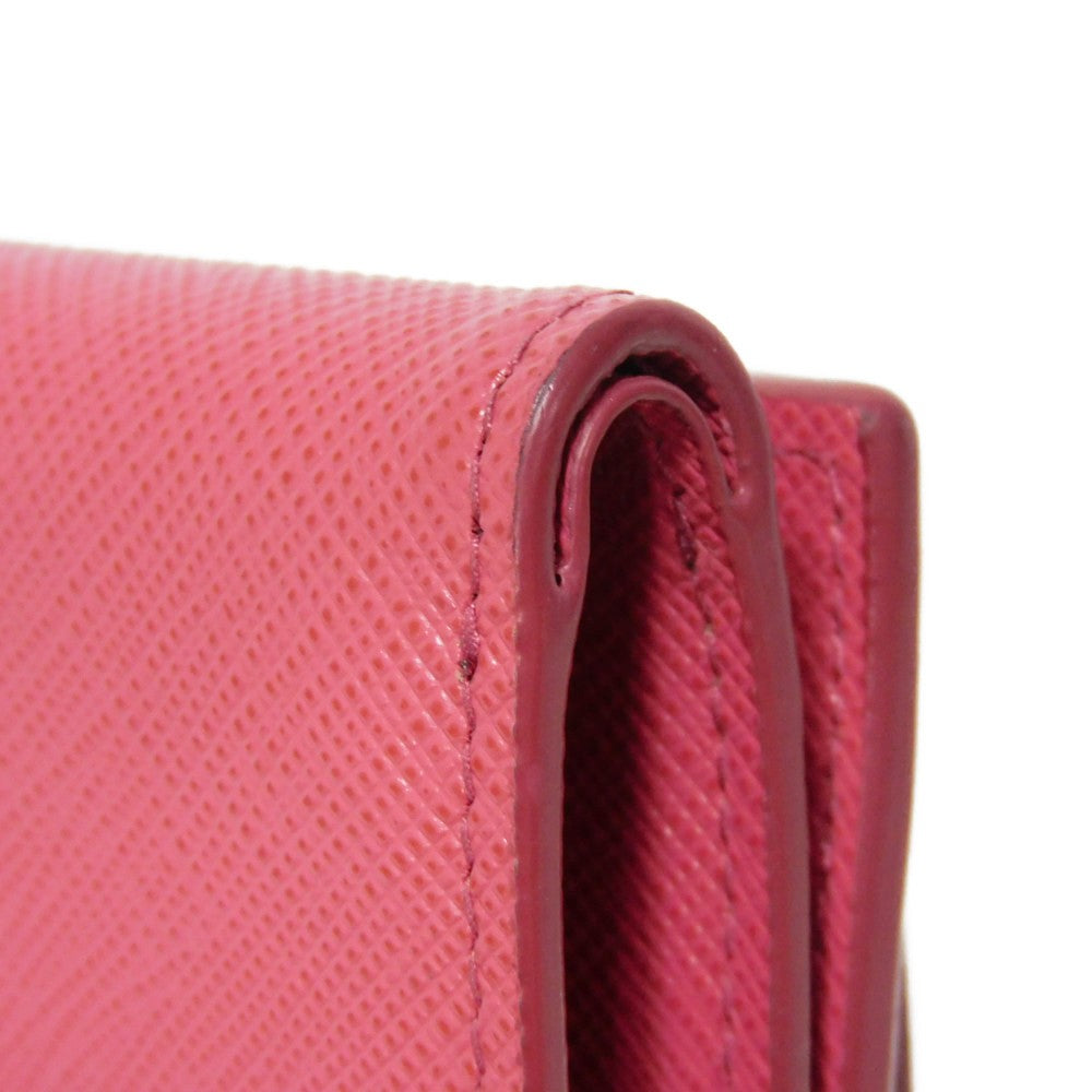 PRADA Tri-fold wallet 1MH021 QWA F0505 Safiano leather (stamped) Peonia logo metal Saffiano Mini Wallet