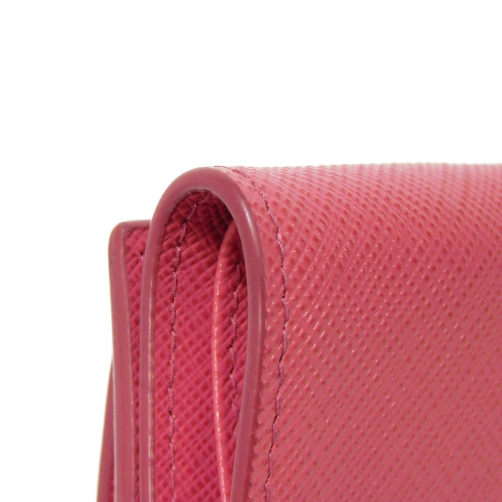 PRADA Tri-fold wallet 1MH021 QWA F0505 Safiano leather (stamped) Peonia logo metal Saffiano Mini Wallet