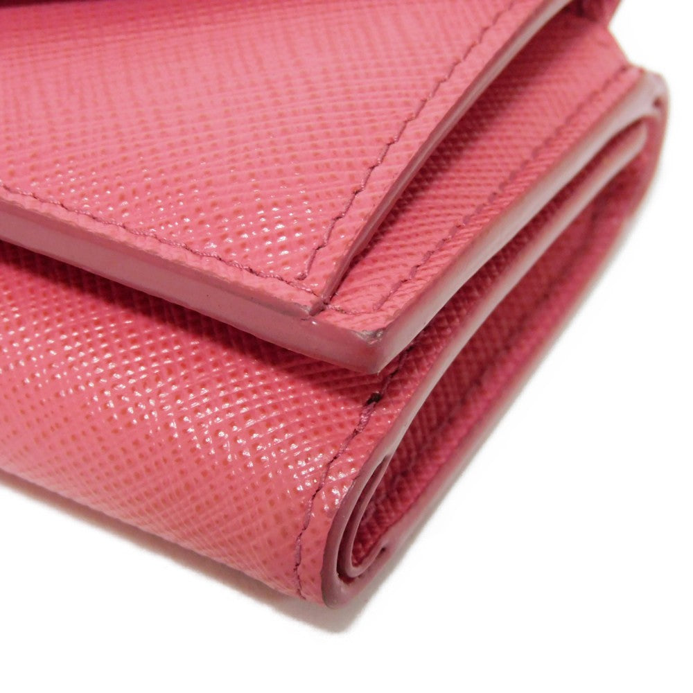 PRADA Tri-fold wallet 1MH021 QWA F0505 Safiano leather (stamped) Peonia logo metal Saffiano Mini Wallet