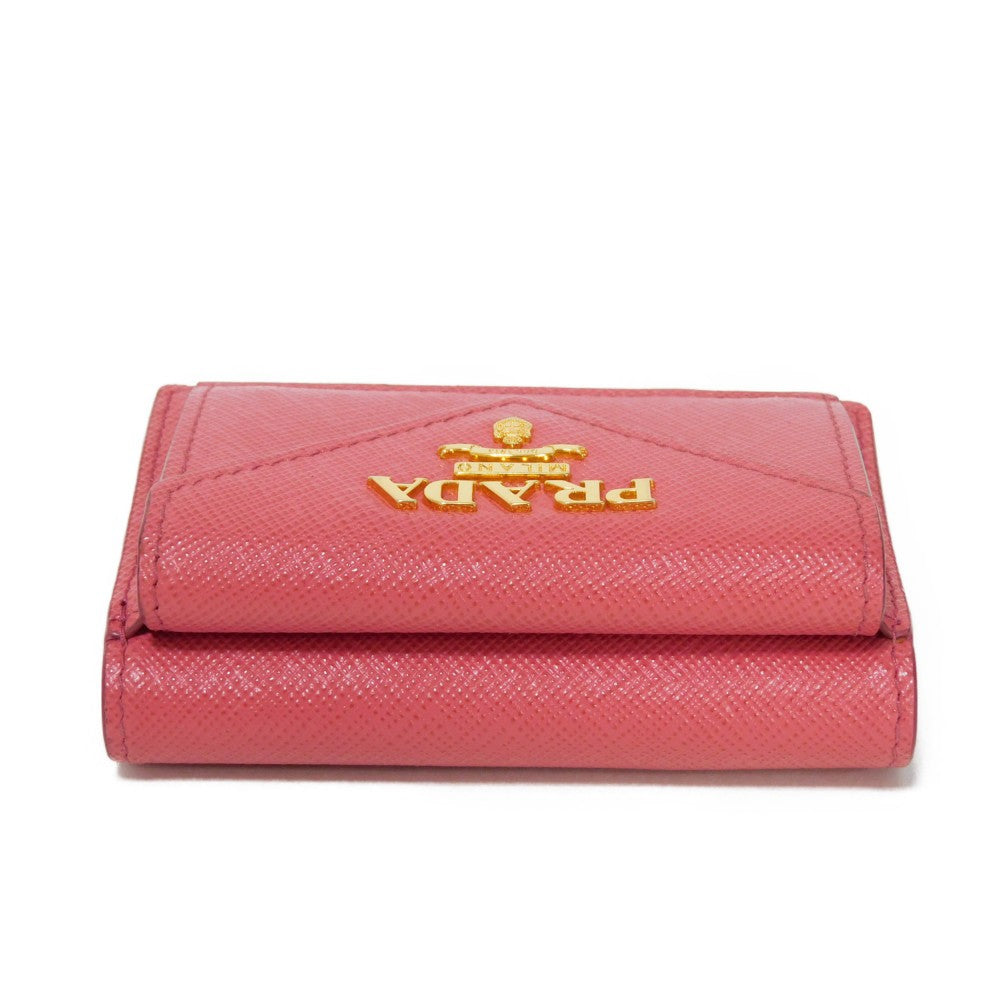 PRADA Tri-fold wallet 1MH021 QWA F0505 Safiano leather (stamped) Peonia logo metal Saffiano Mini Wallet