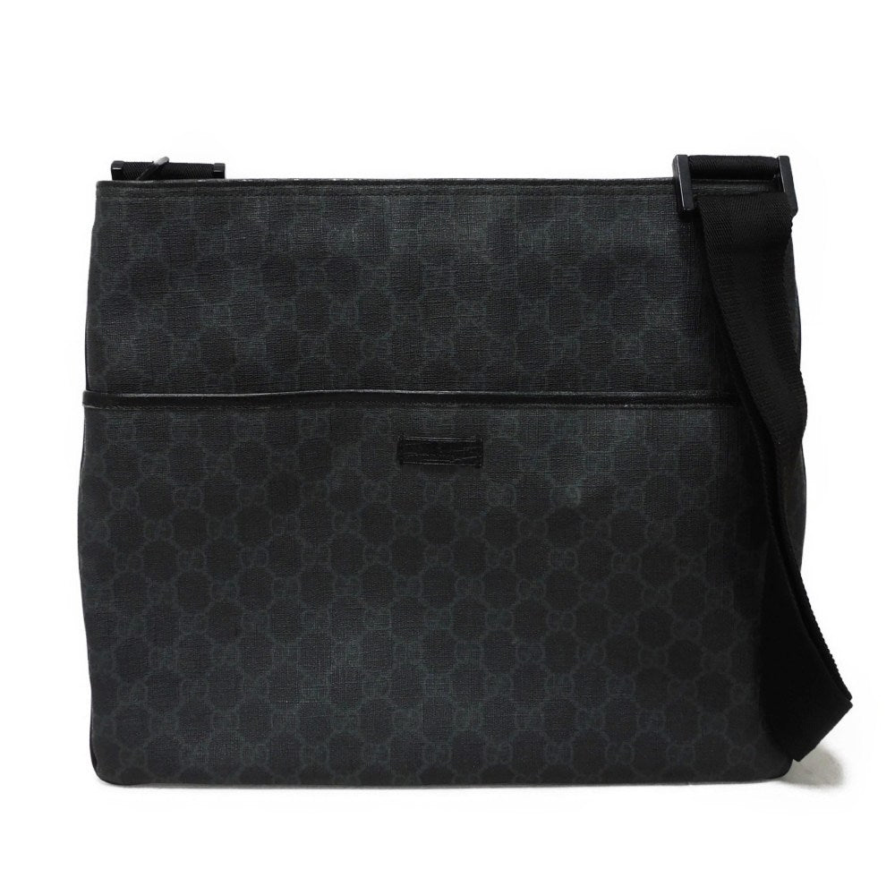 GUCCI Shoulder Bag 162904 GG Plus Canvas (PVC-coated) x Calfskin Leather black GG plus Medium messenger bag
