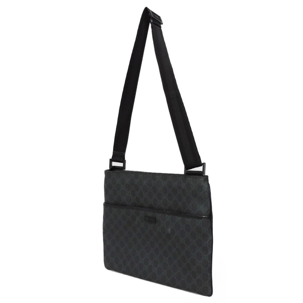 GUCCI Shoulder Bag 162904 GG Plus Canvas (PVC-coated) x Calfskin Leather black GG plus Medium messenger bag