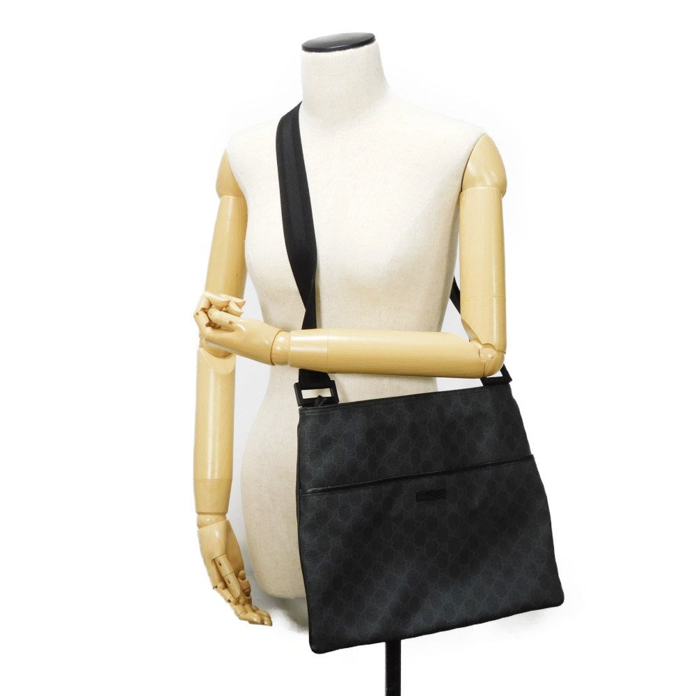 GUCCI Shoulder Bag 162904 GG Plus Canvas (PVC-coated) x Calfskin Leather black GG plus Medium messenger bag