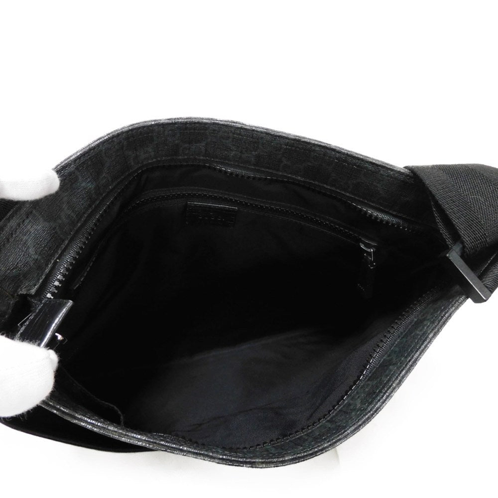 GUCCI Shoulder Bag 162904 GG Plus Canvas (PVC-coated) x Calfskin Leather black GG plus Medium messenger bag