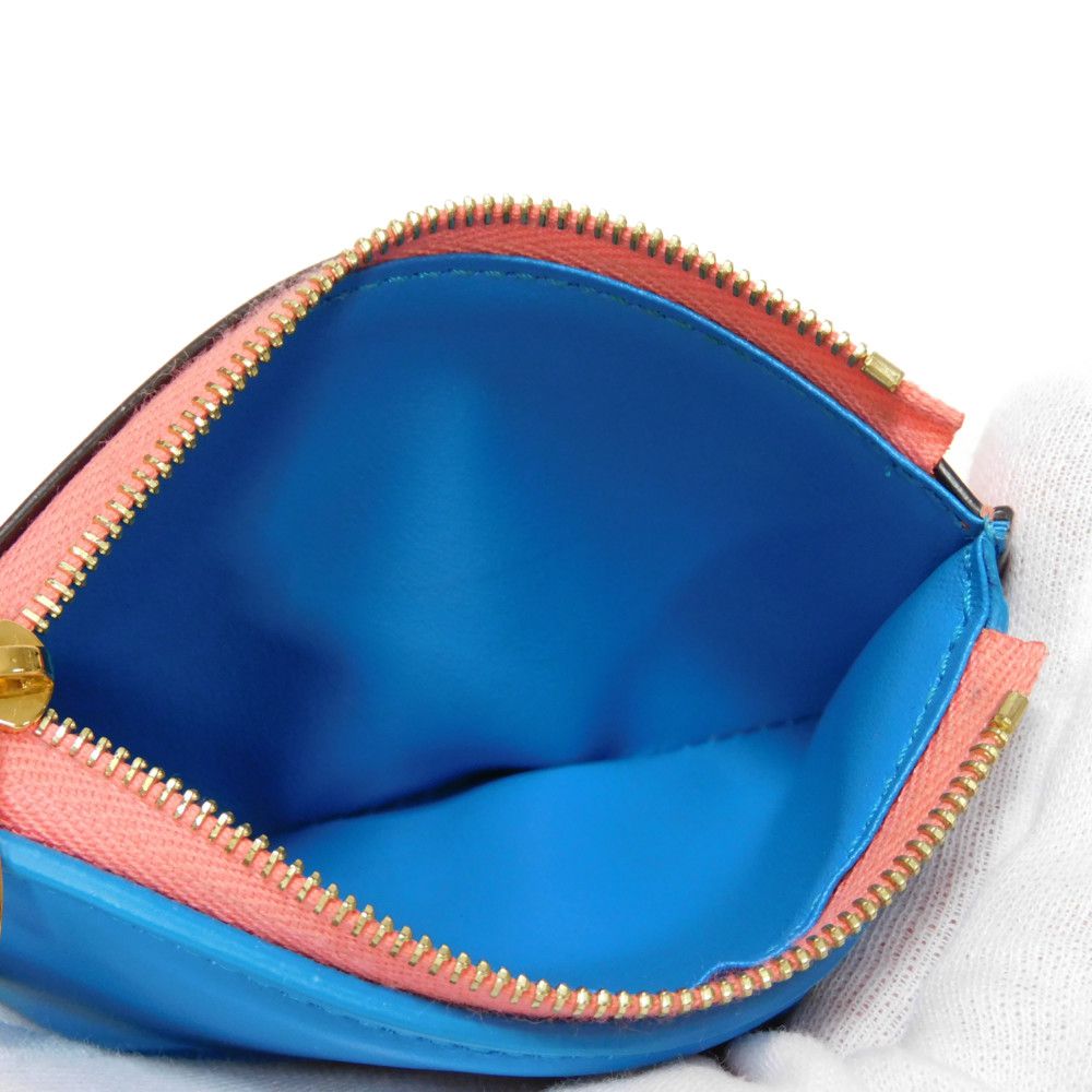 LOUIS VUITTON Tri-fold wallet M69177 Smooth Calfskin Leather Dahlia LV circle Portefeuille LV Pont Neuf Compact Rear