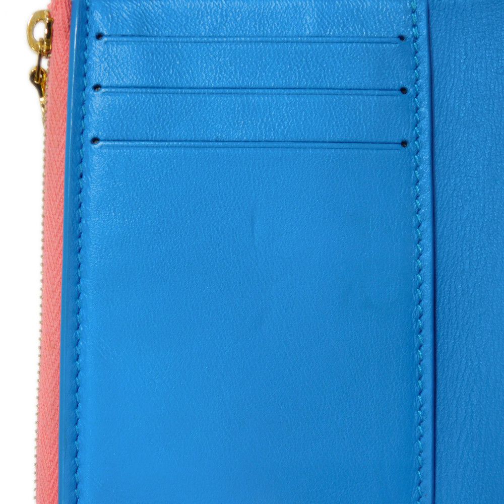 LOUIS VUITTON Tri-fold wallet M69177 Smooth Calfskin Leather Dahlia LV circle Portefeuille LV Pont Neuf Compact Rear