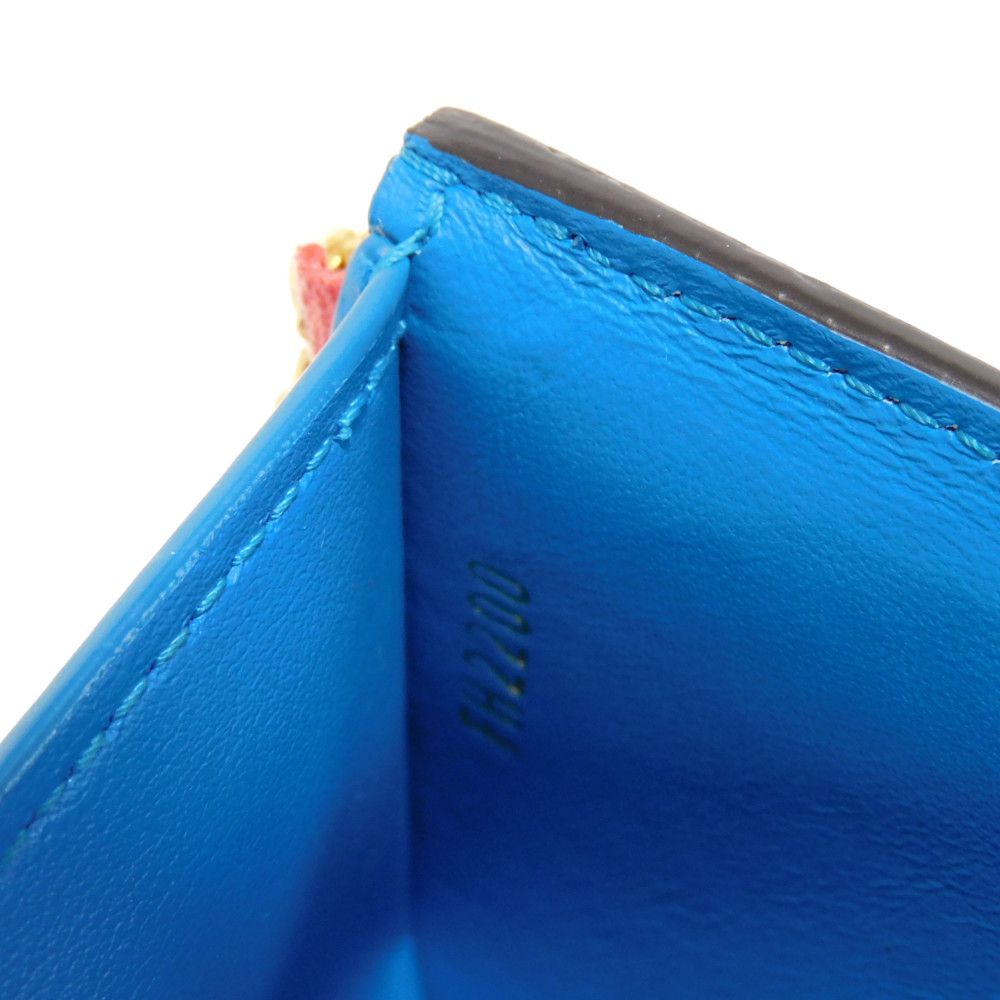 LOUIS VUITTON Tri-fold wallet M69177 Smooth Calfskin Leather Dahlia LV circle Portefeuille LV Pont Neuf Compact Rear