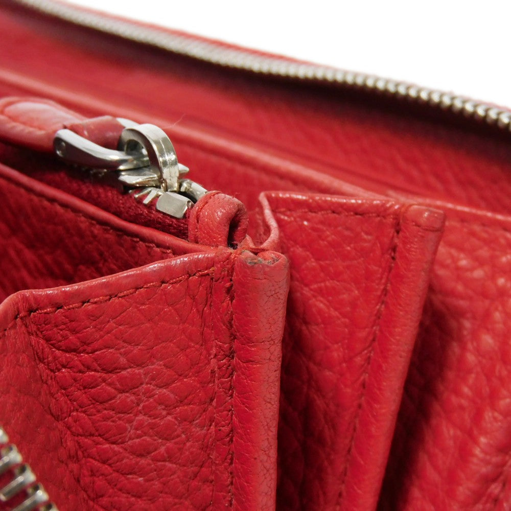 PRADA Long Wallet Purse 1ML506 2E8V F001 Calf leather Rosso logo metal Vitello Phoenix Zip Around Wallet