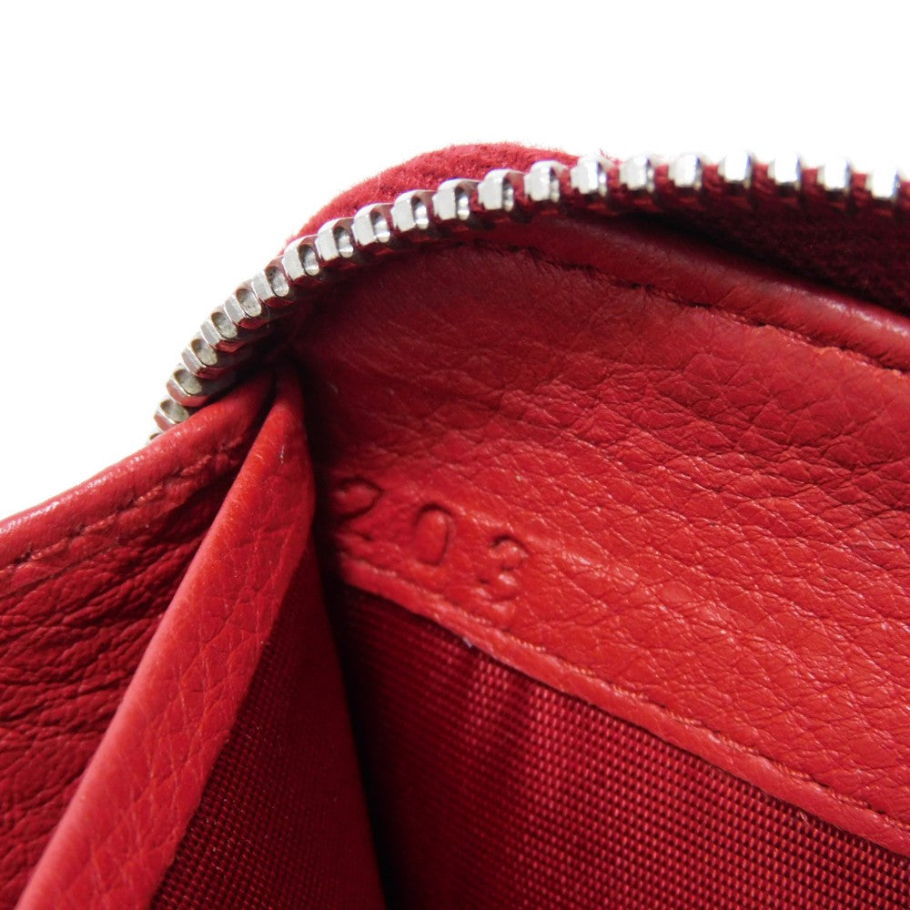 PRADA Long Wallet Purse 1ML506 2E8V F001 Calf leather Rosso logo metal Vitello Phoenix Zip Around Wallet