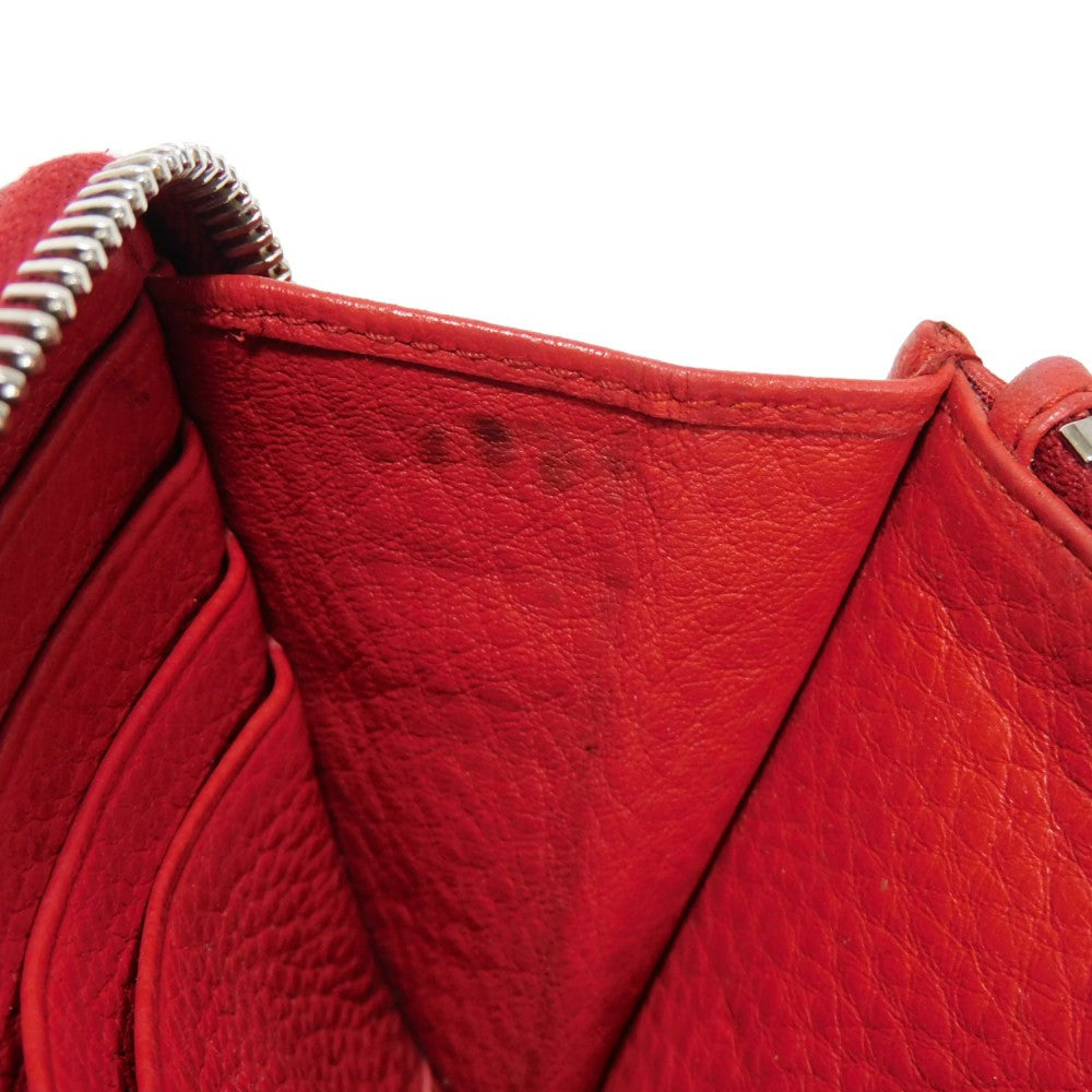 PRADA Long Wallet Purse 1ML506 2E8V F001 Calf leather Rosso logo metal Vitello Phoenix Zip Around Wallet