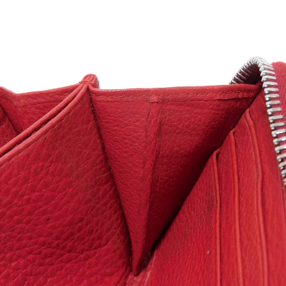 PRADA Long Wallet Purse 1ML506 2E8V F001 Calf leather Rosso logo metal Vitello Phoenix Zip Around Wallet