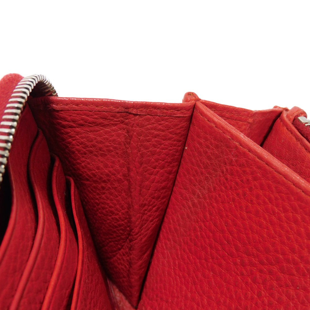PRADA Long Wallet Purse 1ML506 2E8V F001 Calf leather Rosso logo metal Vitello Phoenix Zip Around Wallet