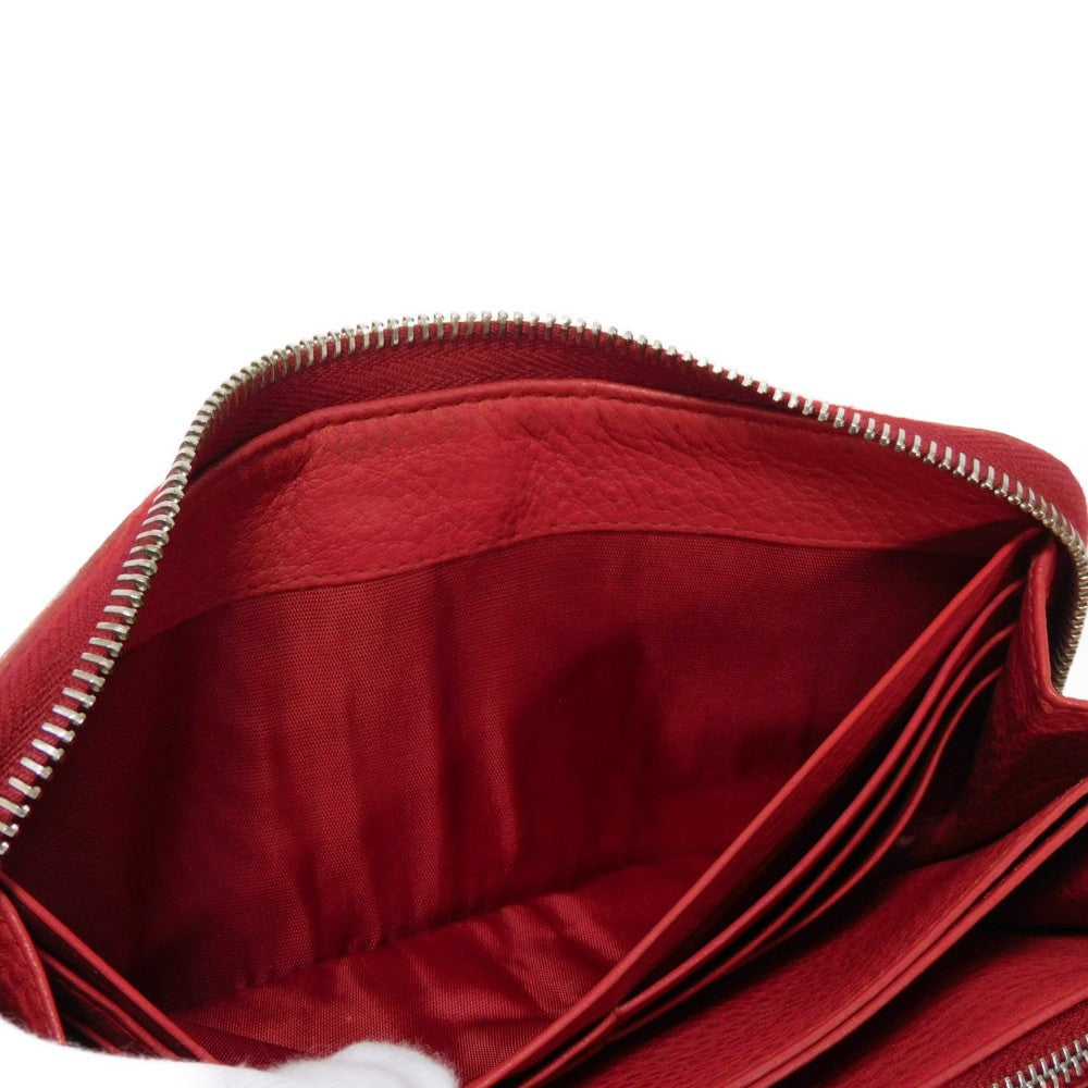 PRADA Long Wallet Purse 1ML506 2E8V F001 Calf leather Rosso logo metal Vitello Phoenix Zip Around Wallet