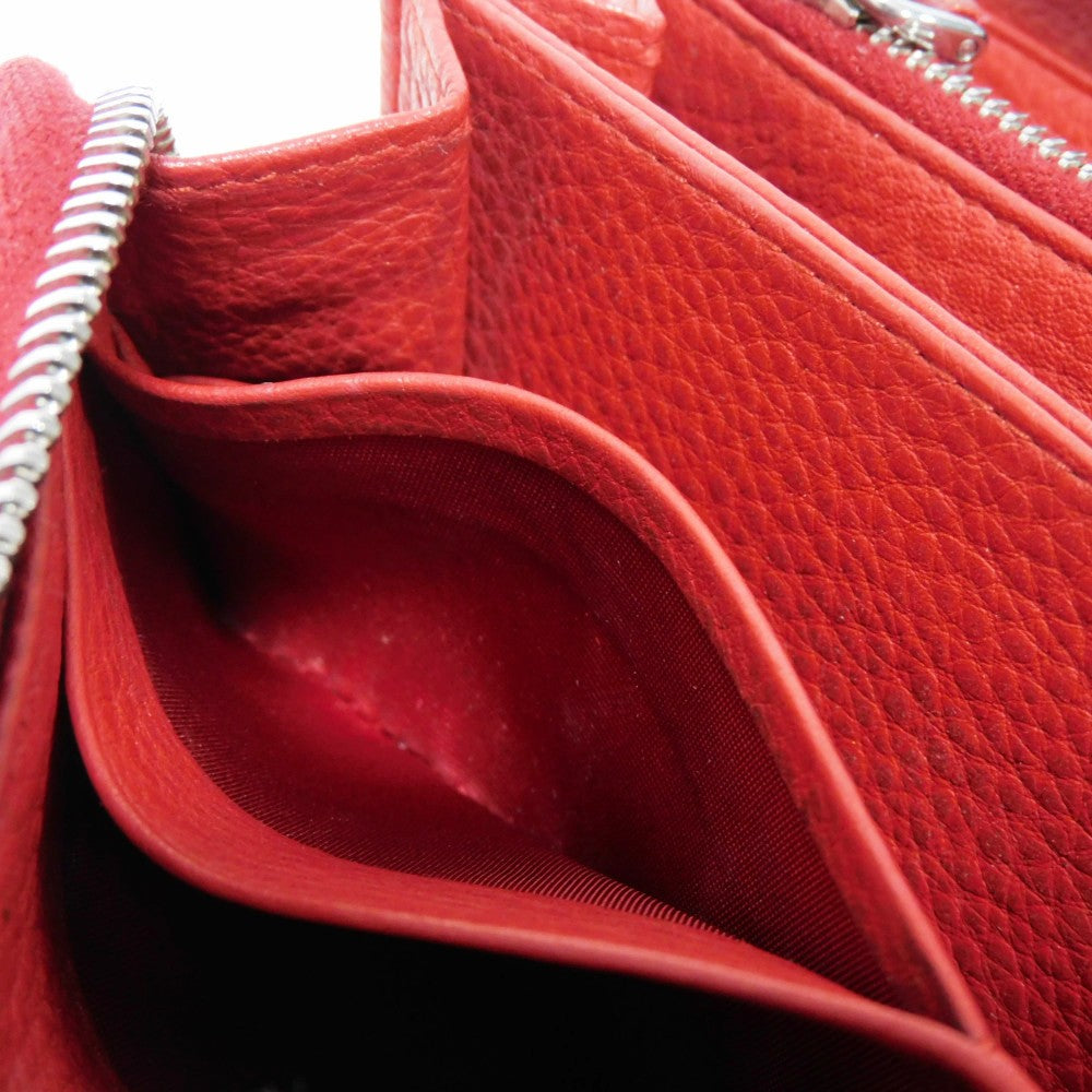 PRADA Long Wallet Purse 1ML506 2E8V F001 Calf leather Rosso logo metal Vitello Phoenix Zip Around Wallet