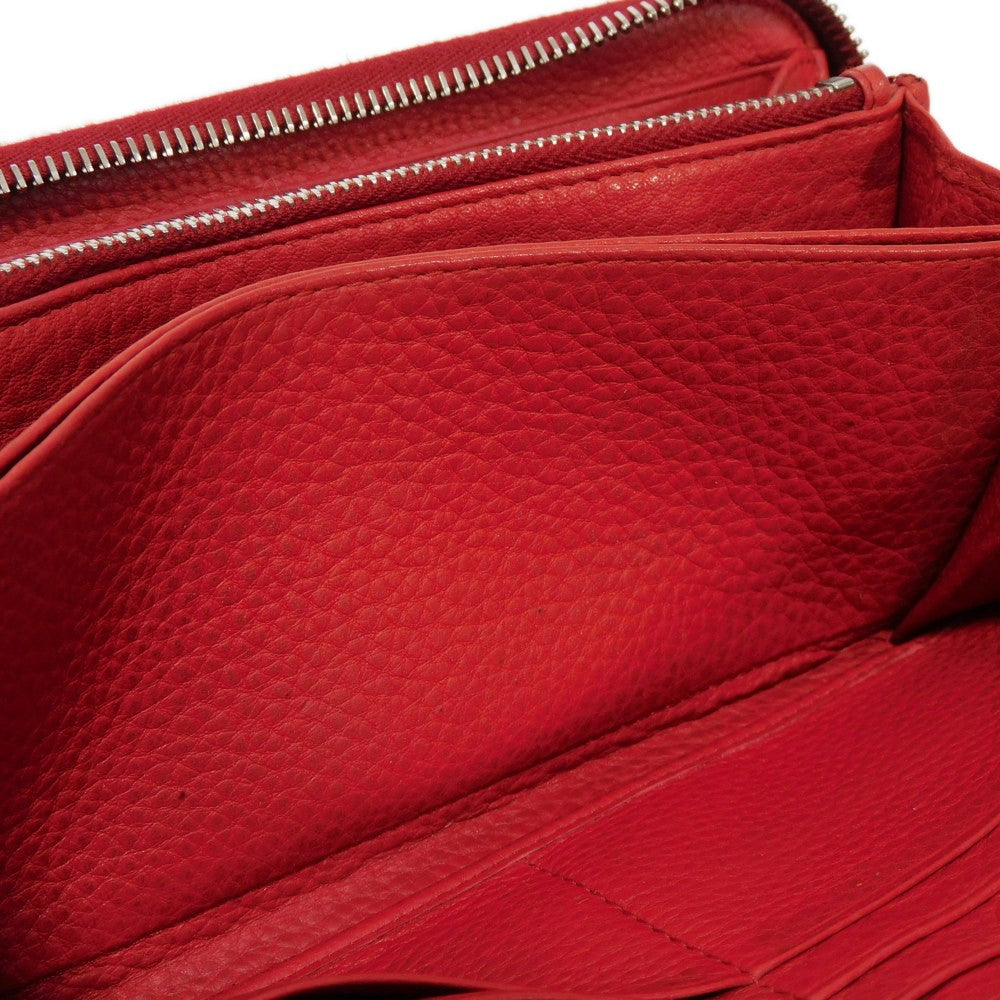 PRADA Long Wallet Purse 1ML506 2E8V F001 Calf leather Rosso logo metal Vitello Phoenix Zip Around Wallet
