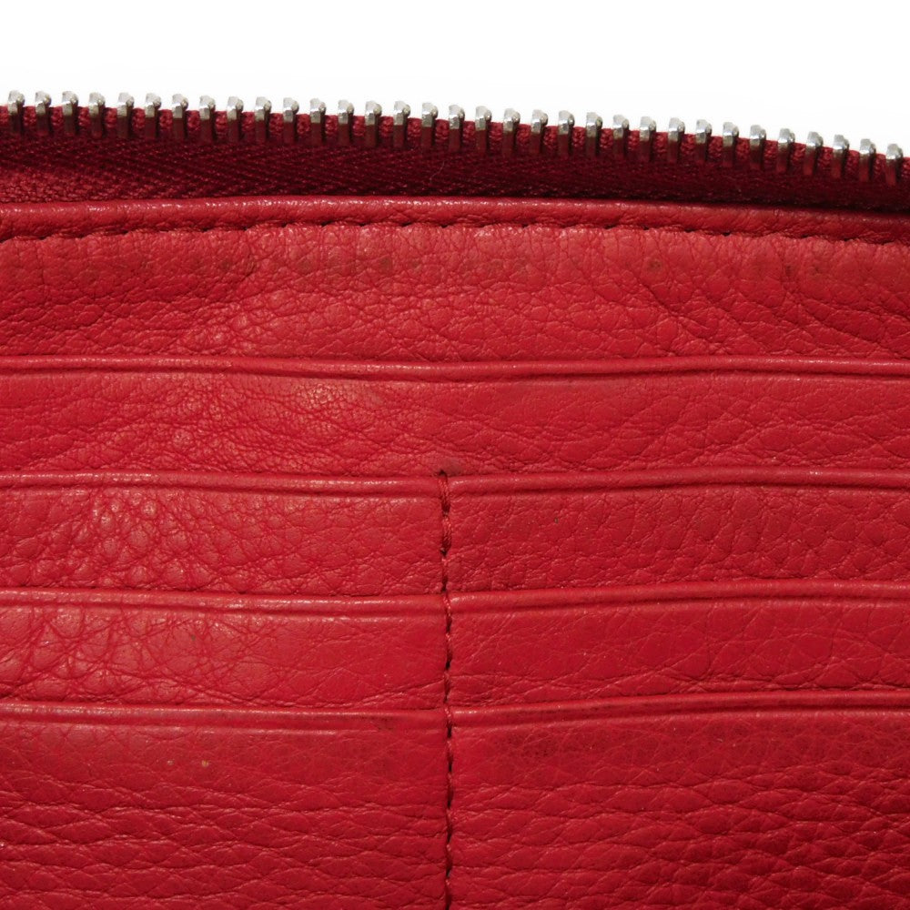 PRADA Long Wallet Purse 1ML506 2E8V F001 Calf leather Rosso logo metal Vitello Phoenix Zip Around Wallet